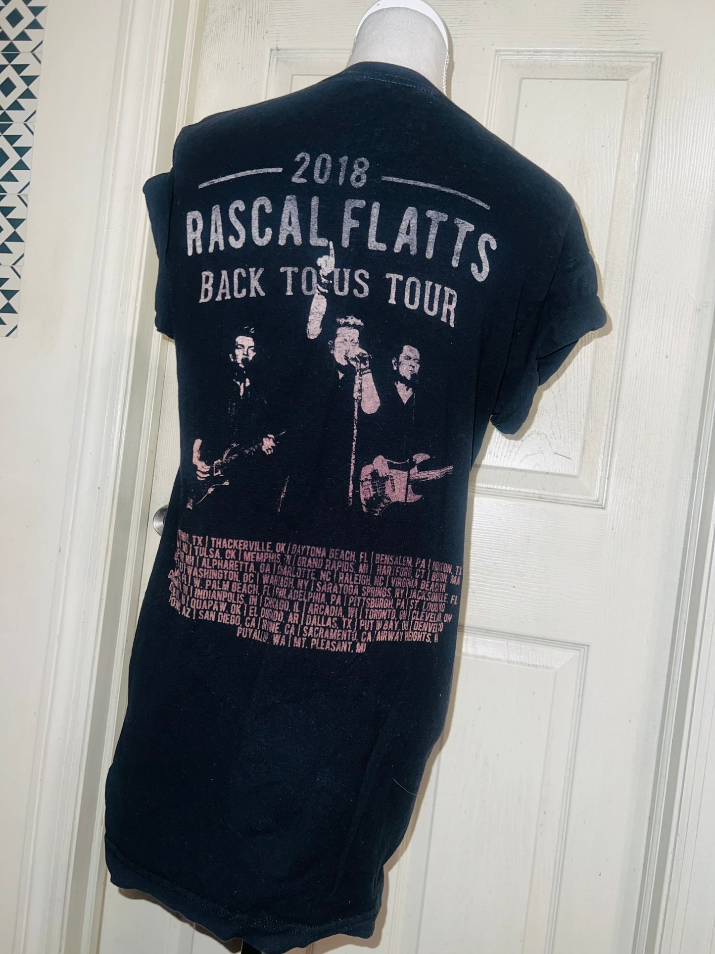 Rascal Flatts Double Sided Oversized Distressed Tee