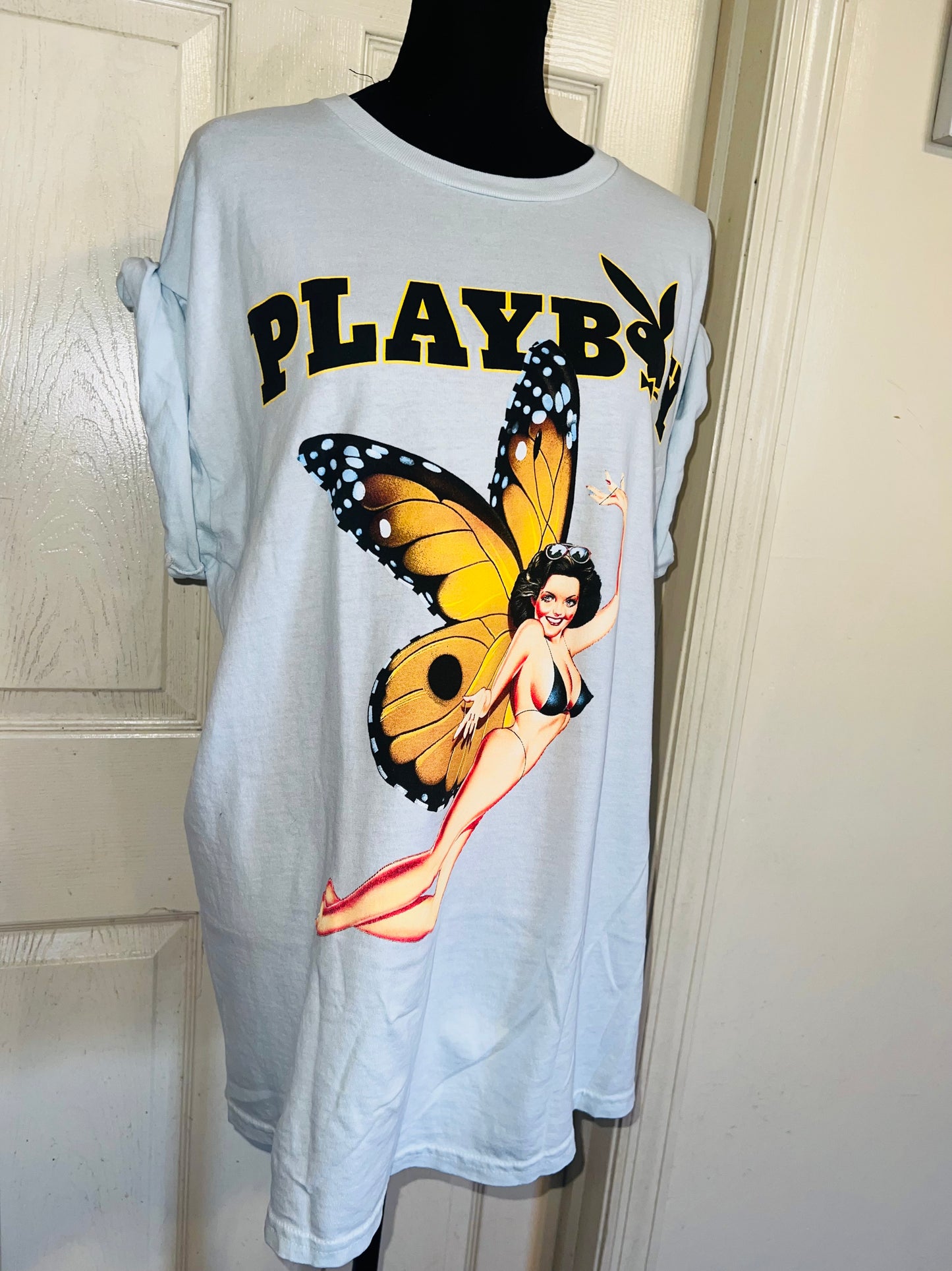 Playboy Double Sided Oversized Distressed Tee