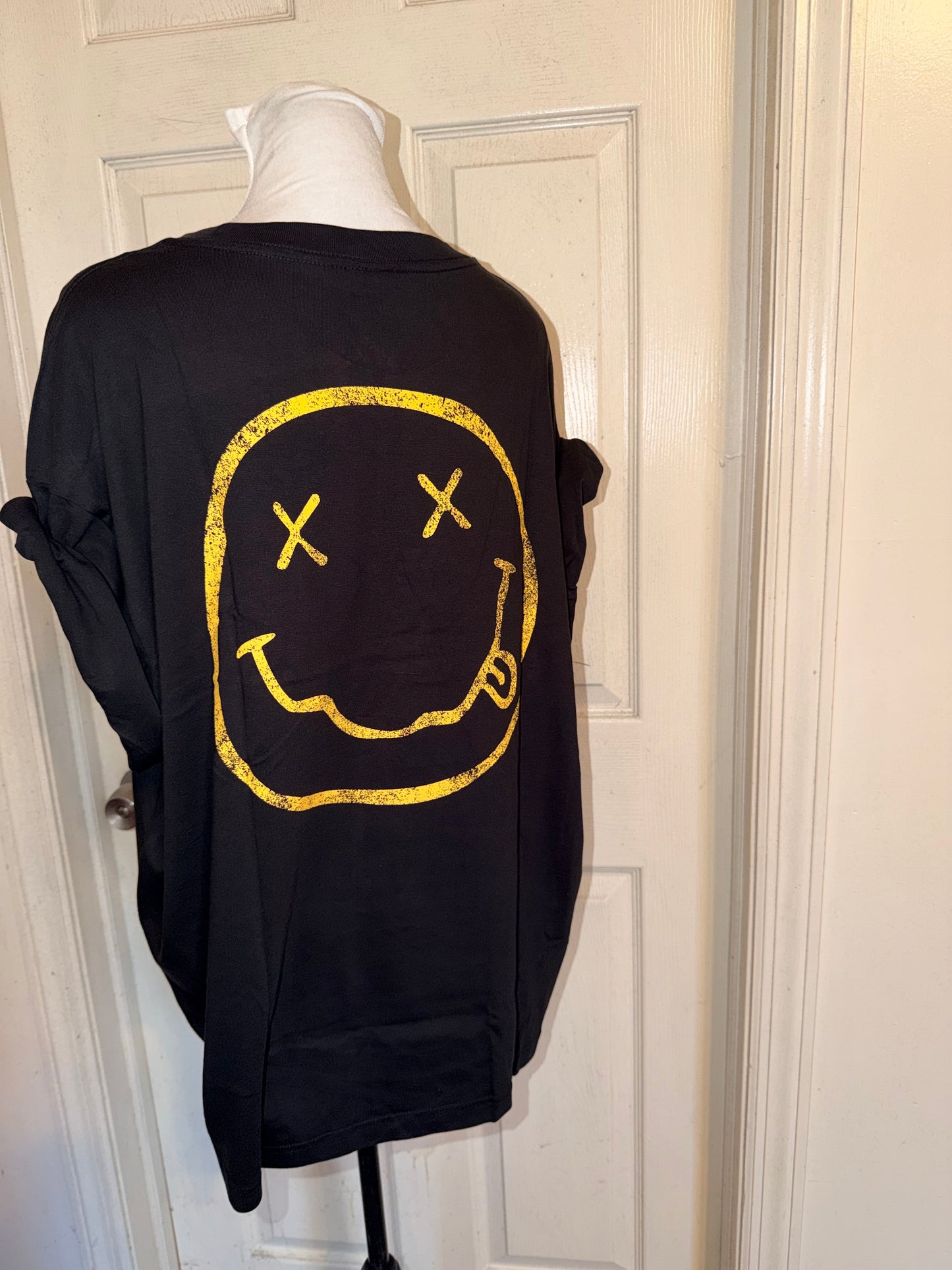Nirvana Double Sided Oversized Distressed Tee