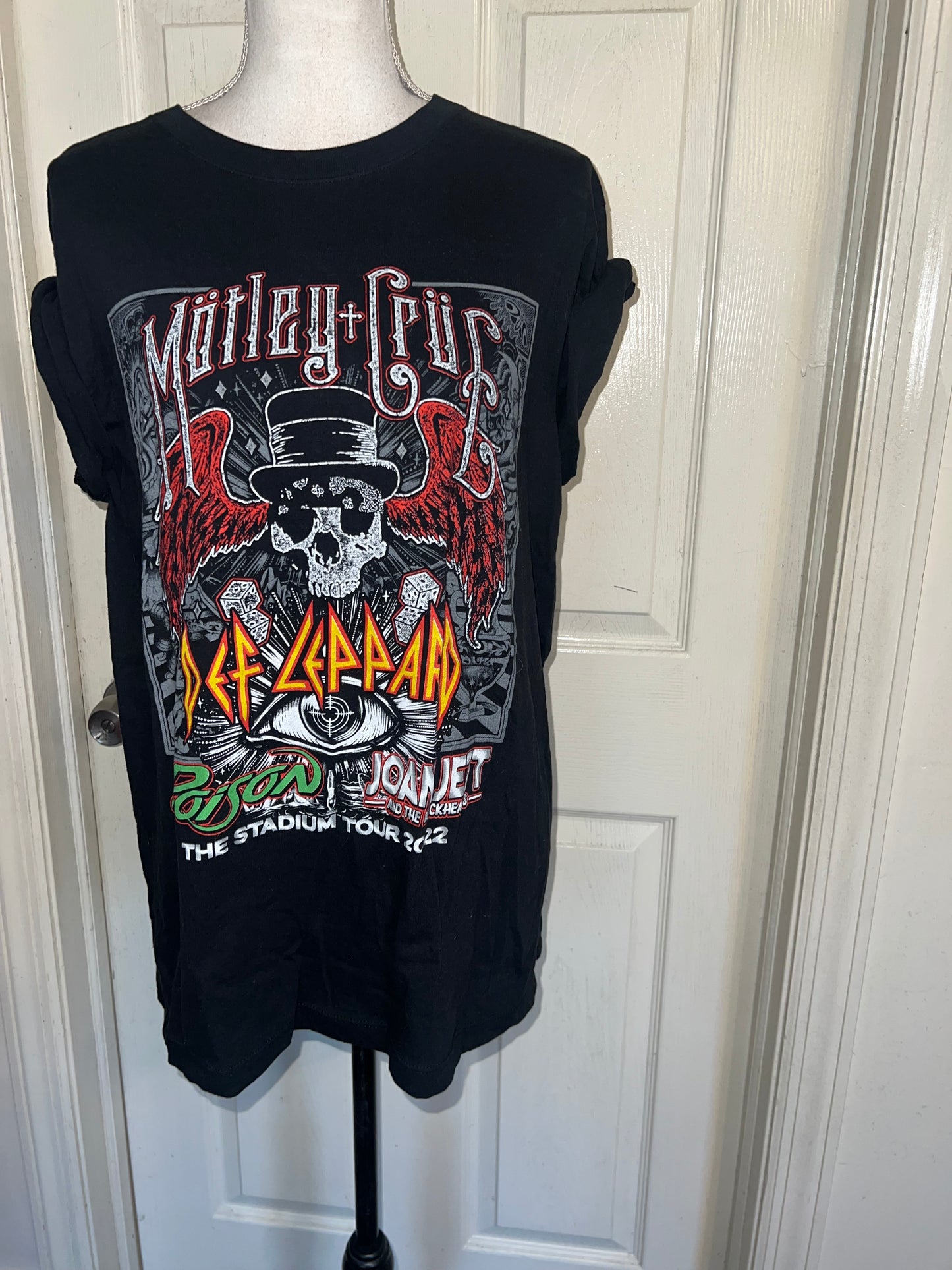 Motley Crue, Def Leppard, Poison, and Joan Jett Double Sided Oversized Tee
