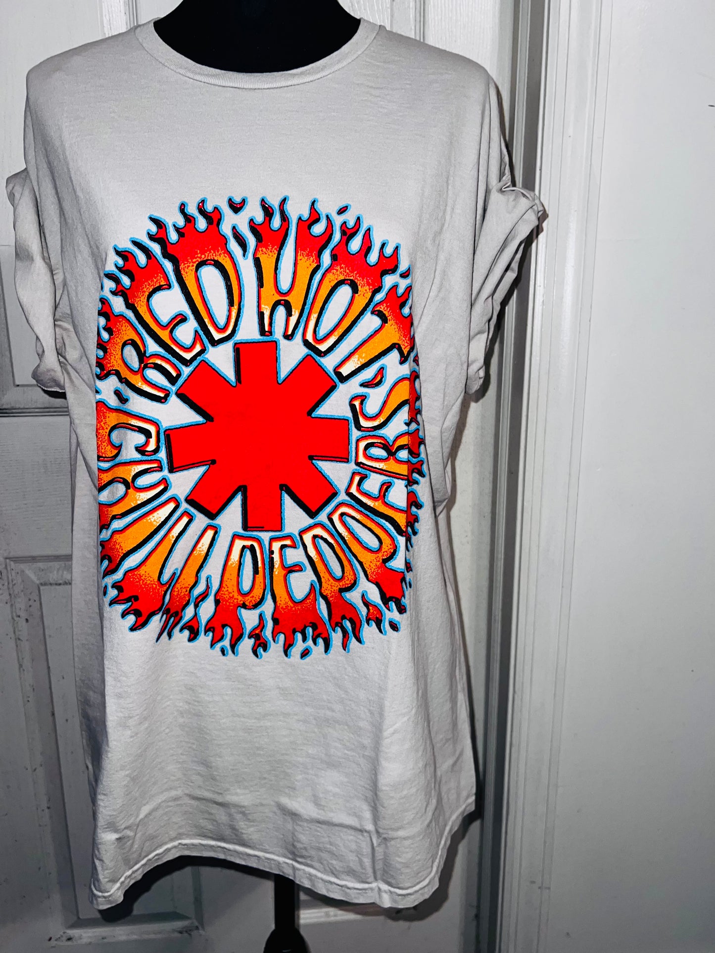 Red Hot Chili Peppers Double Sided Oversized Distressed Tee