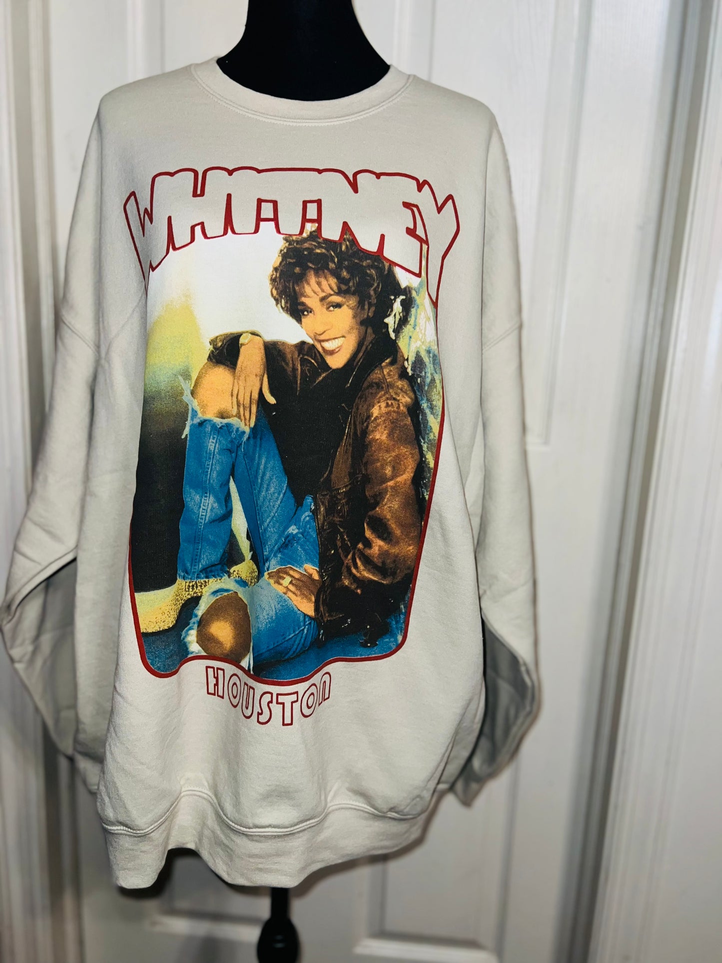 Whitney Houston Oversized Distressed Sweatshirt