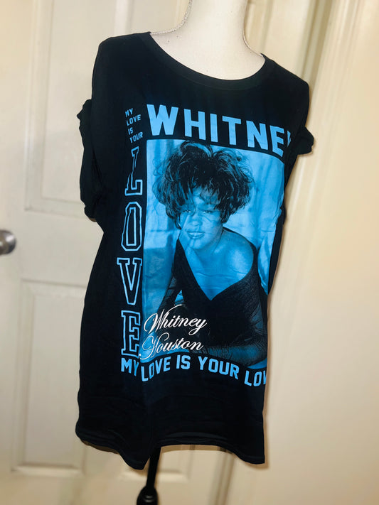 Whitney Houston Oversized Distressed Tee