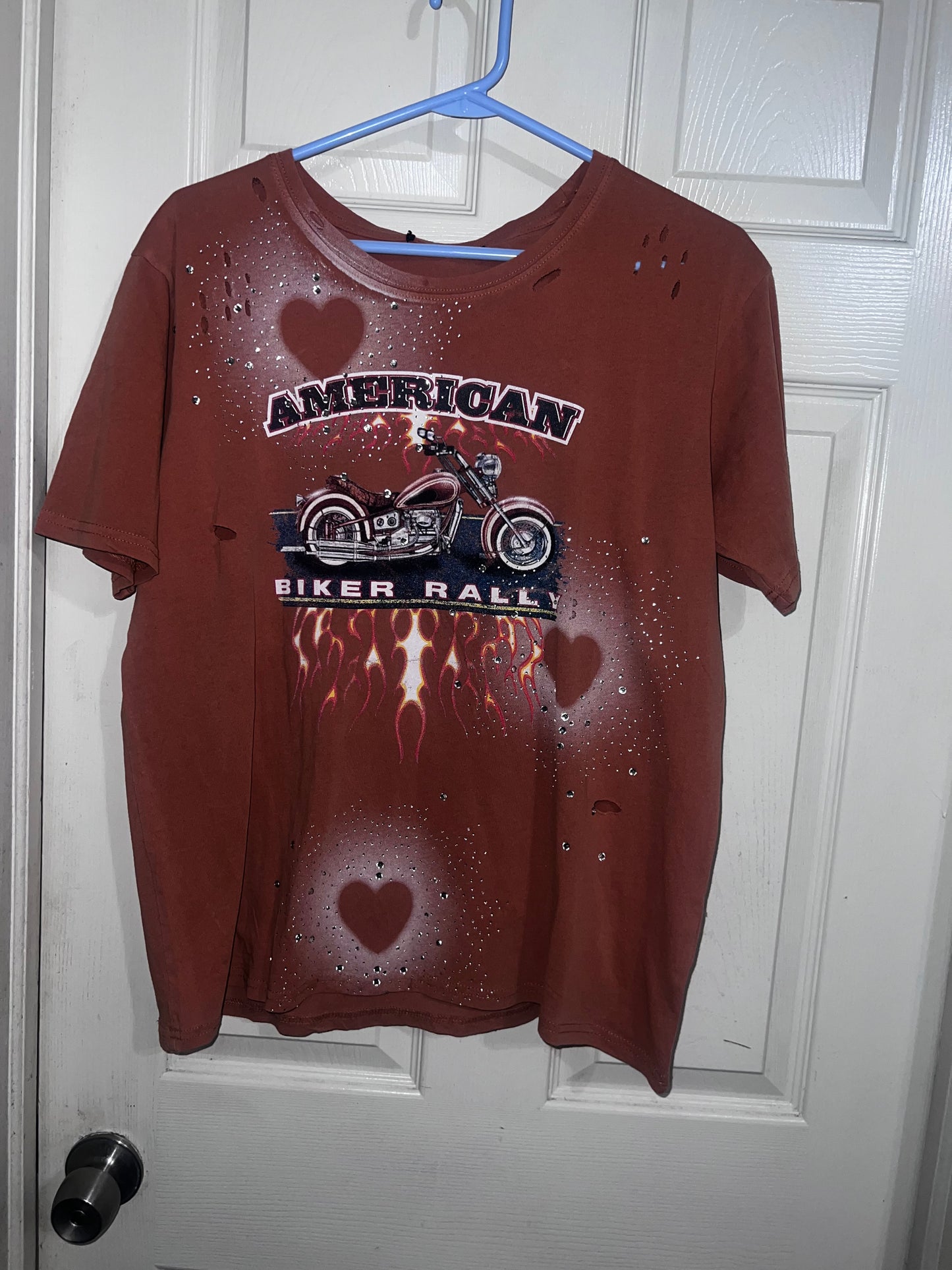 Bike Rally Oversized Distressed Double Sided Tee