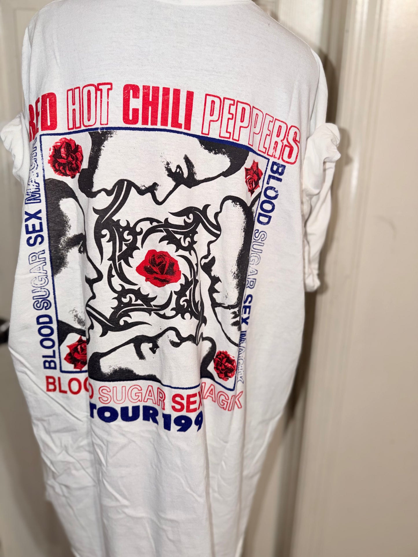 Red Hot Chili Peppers Double Sided Oversized Distressed Tee