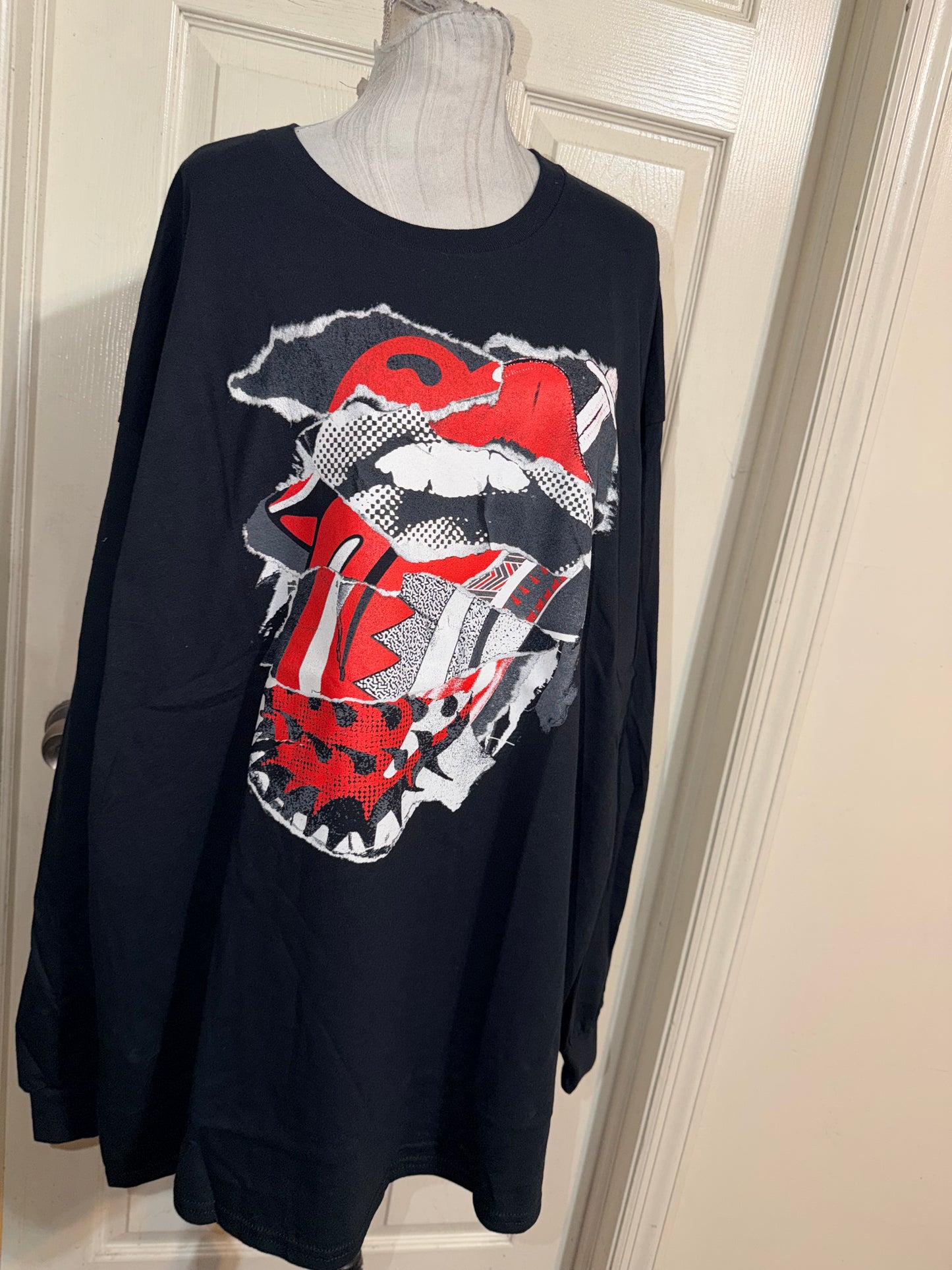 The Rolling Stones Oversized Distressed Long Sleeve Tee