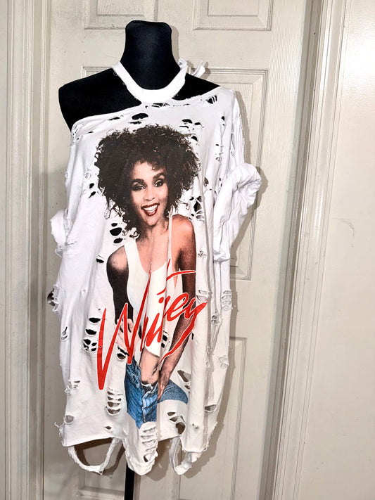 Whitney Houston Oversized Distressed Tee (As Is)