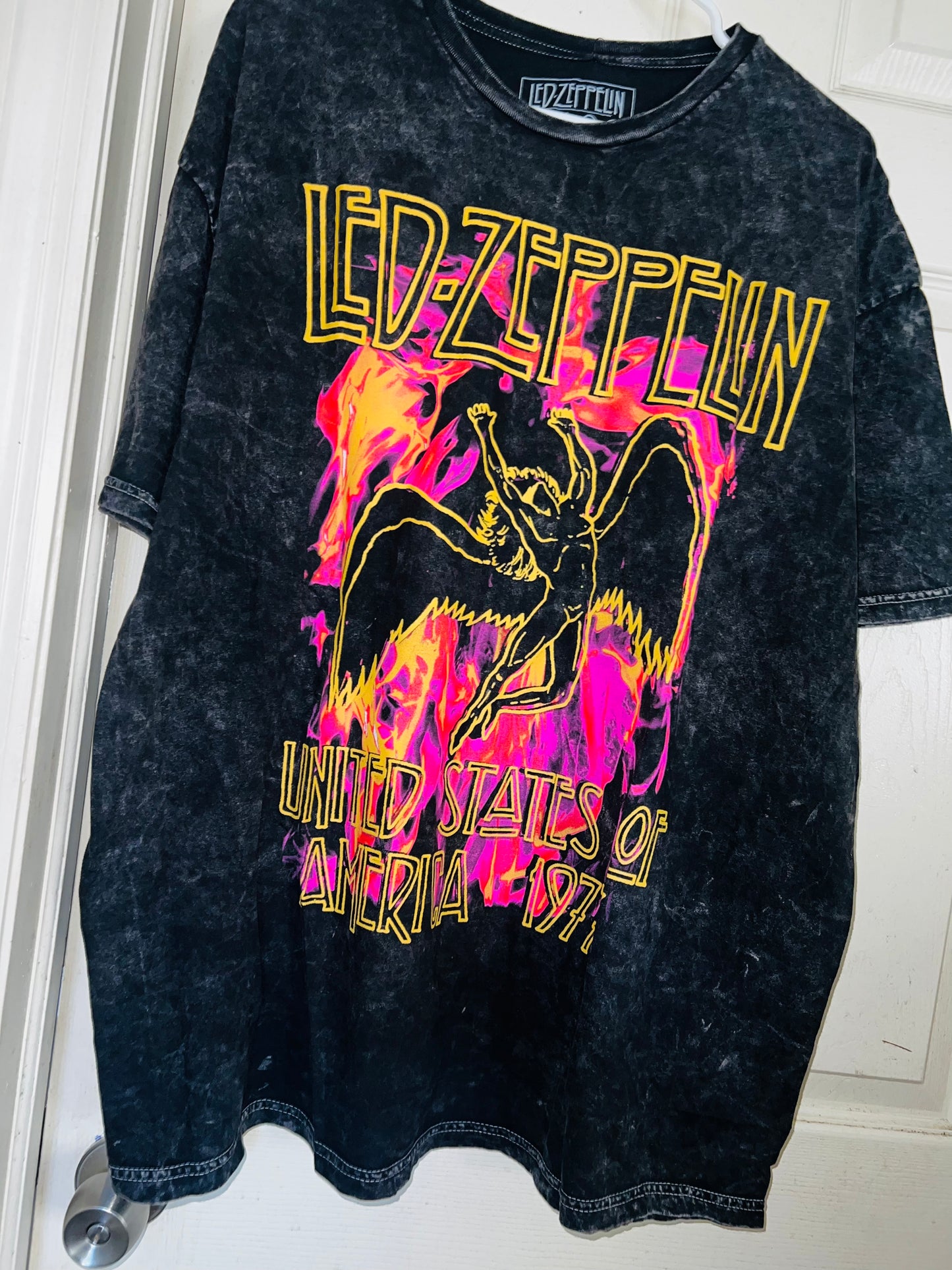 Led Zeppelin Mineral Wash Oversized Distressed Tee