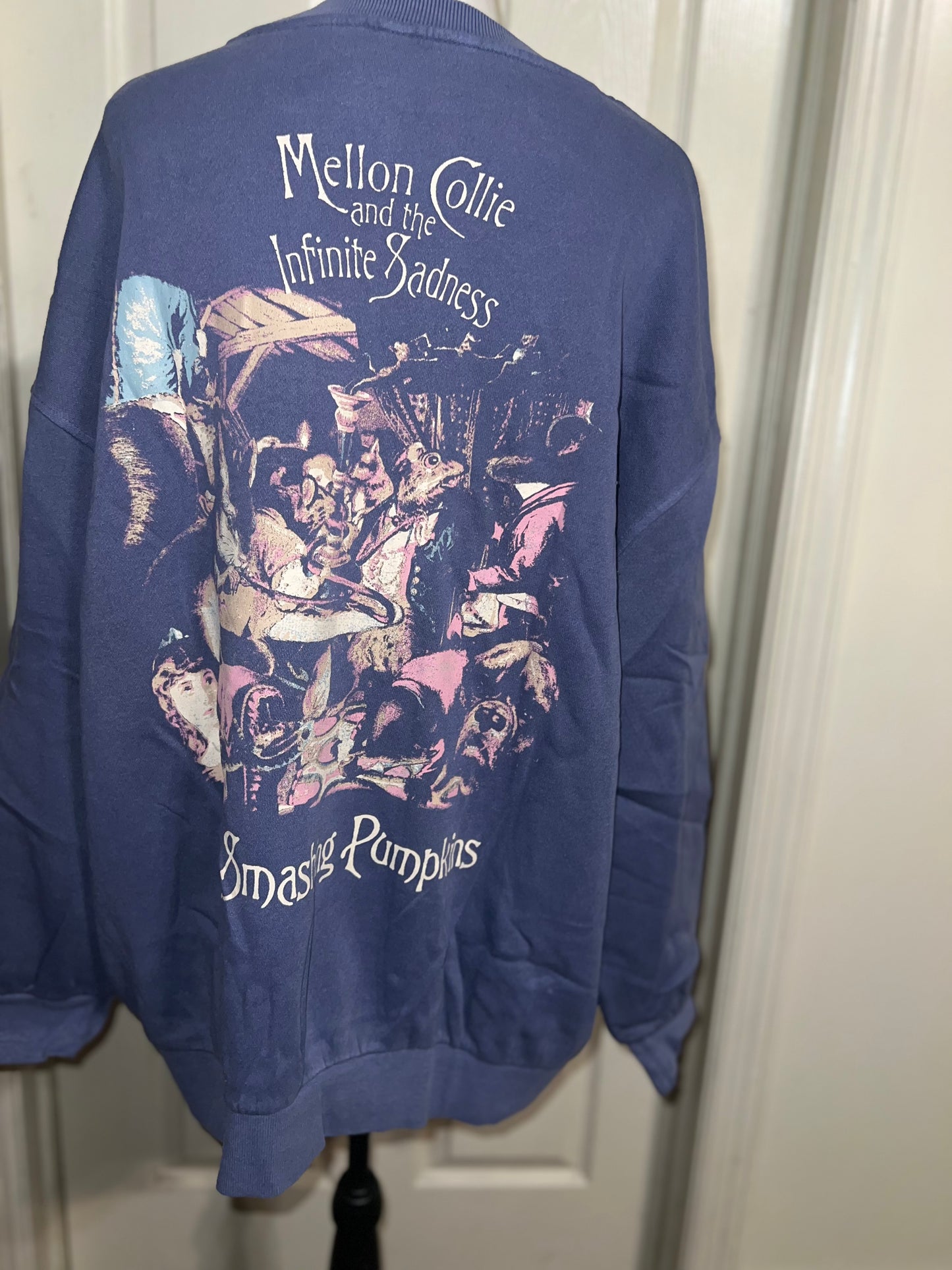 The Smashing Pumpkins Double Sided Oversized Distressed Sweatshirt