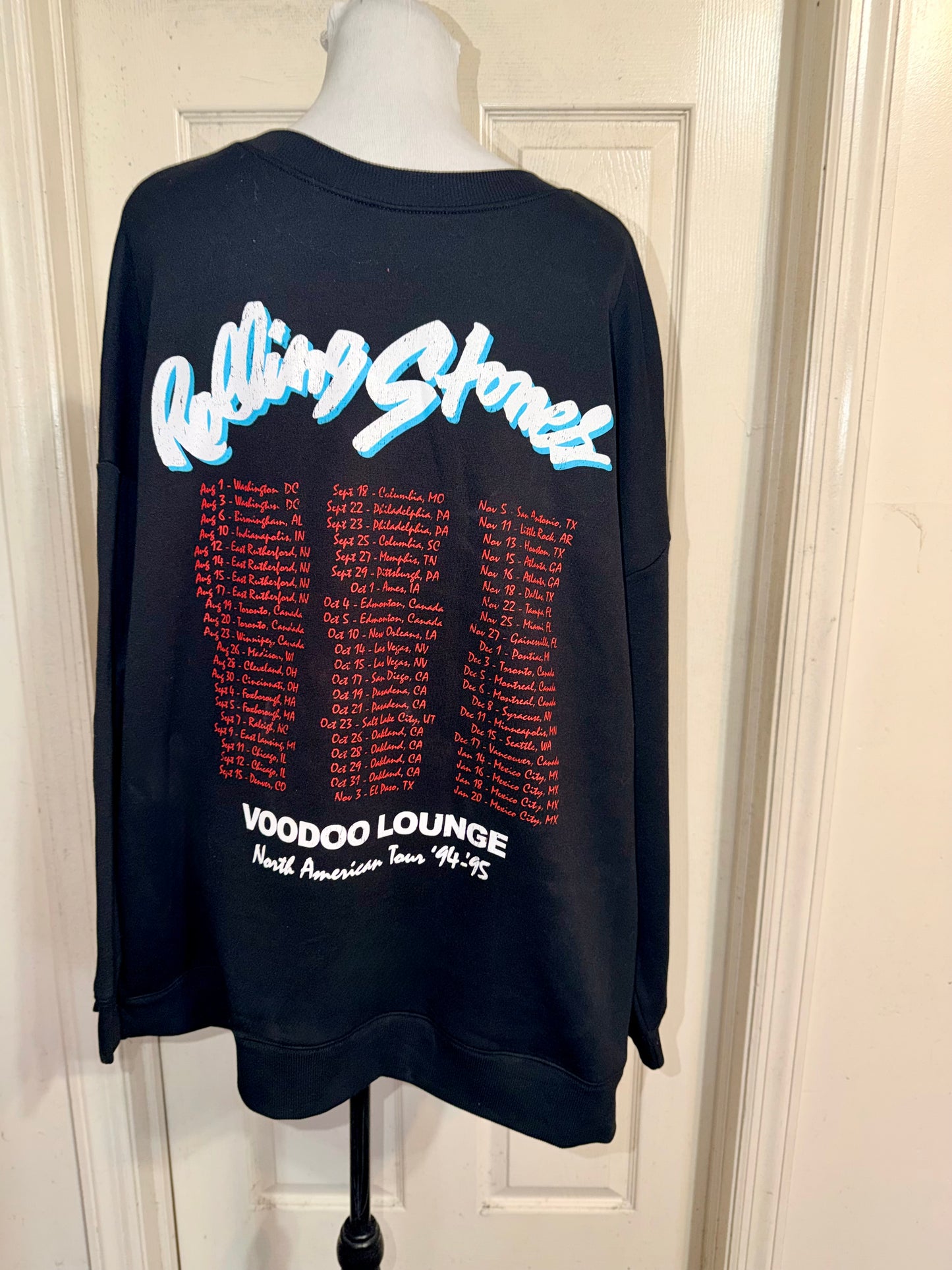 The Rolling Stones Double Sided Oversized Distressed Sweatshirt