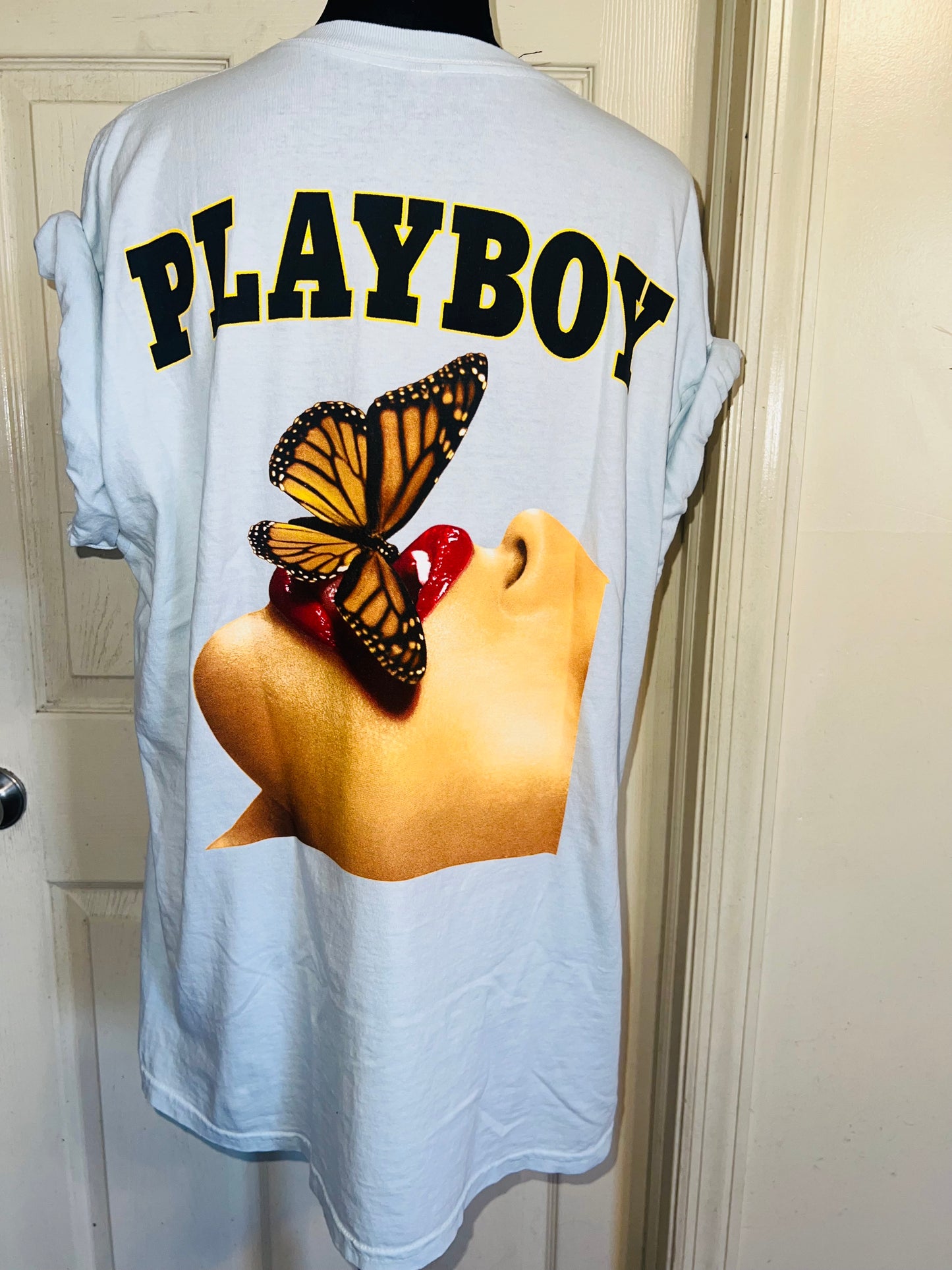 Playboy Double Sided Oversized Distressed Tee