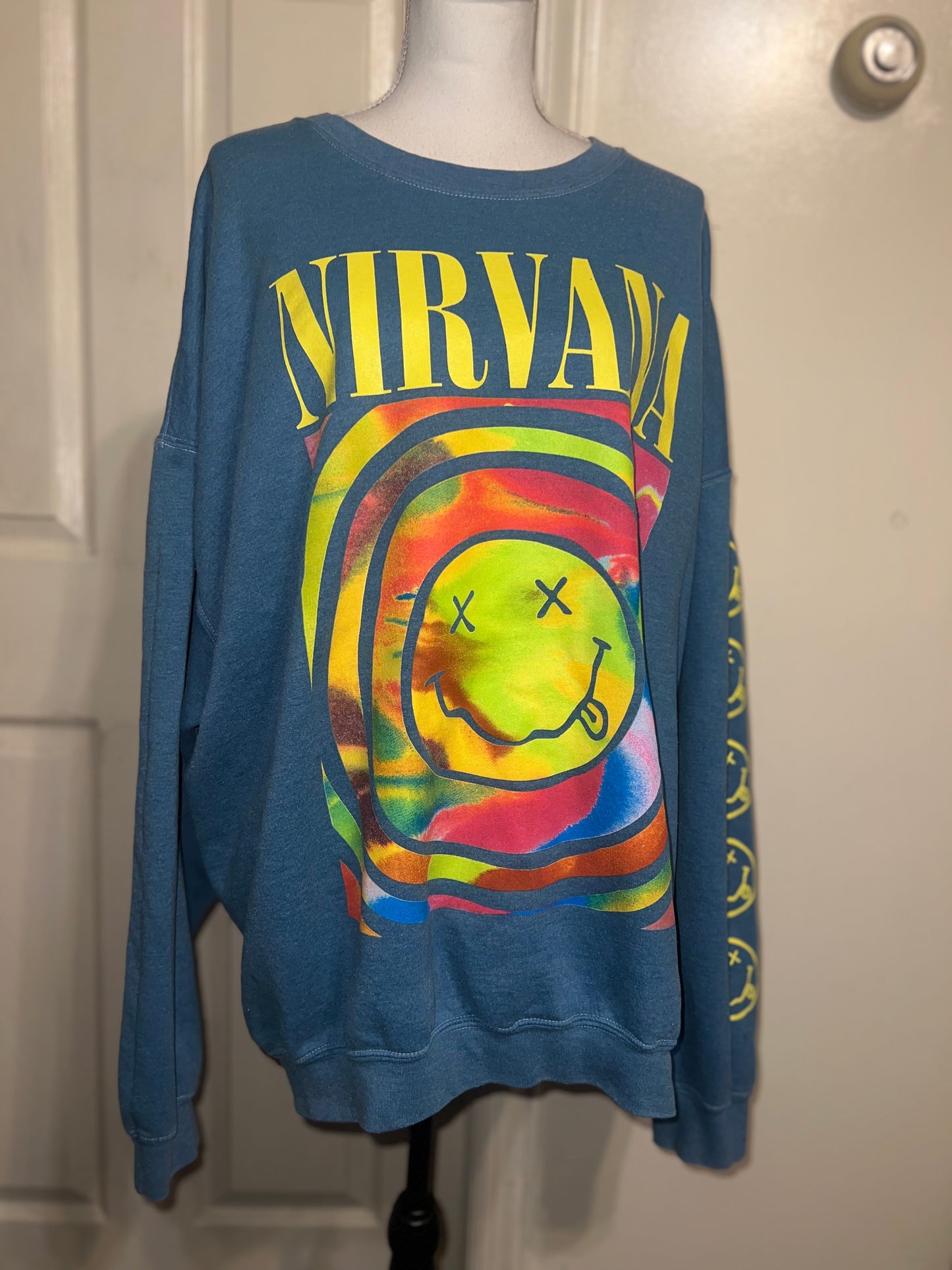 Nirvana Oversized Distressed Sweatshirt