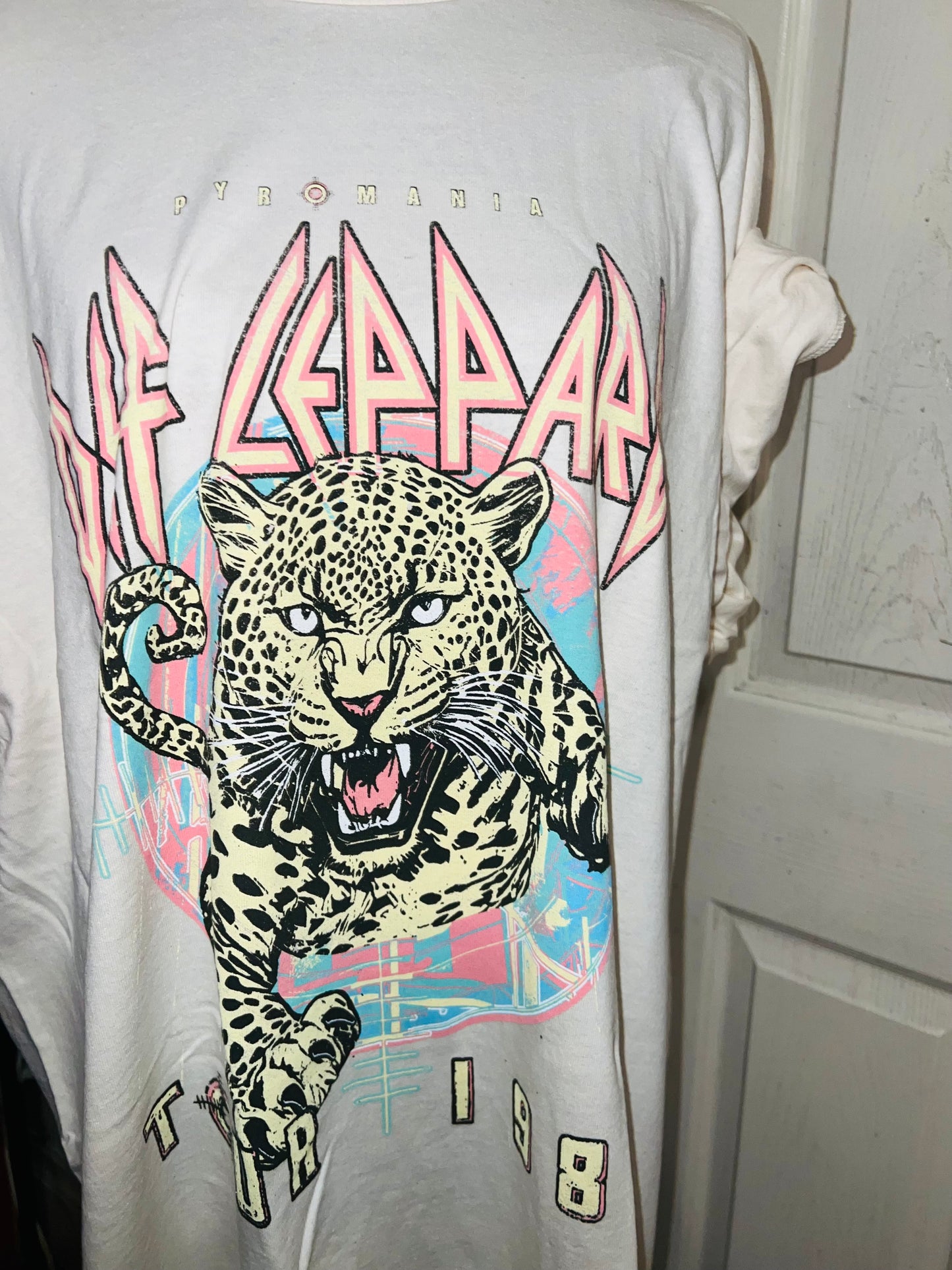 Def Leppard Double Sided Oversized Distressed Tee