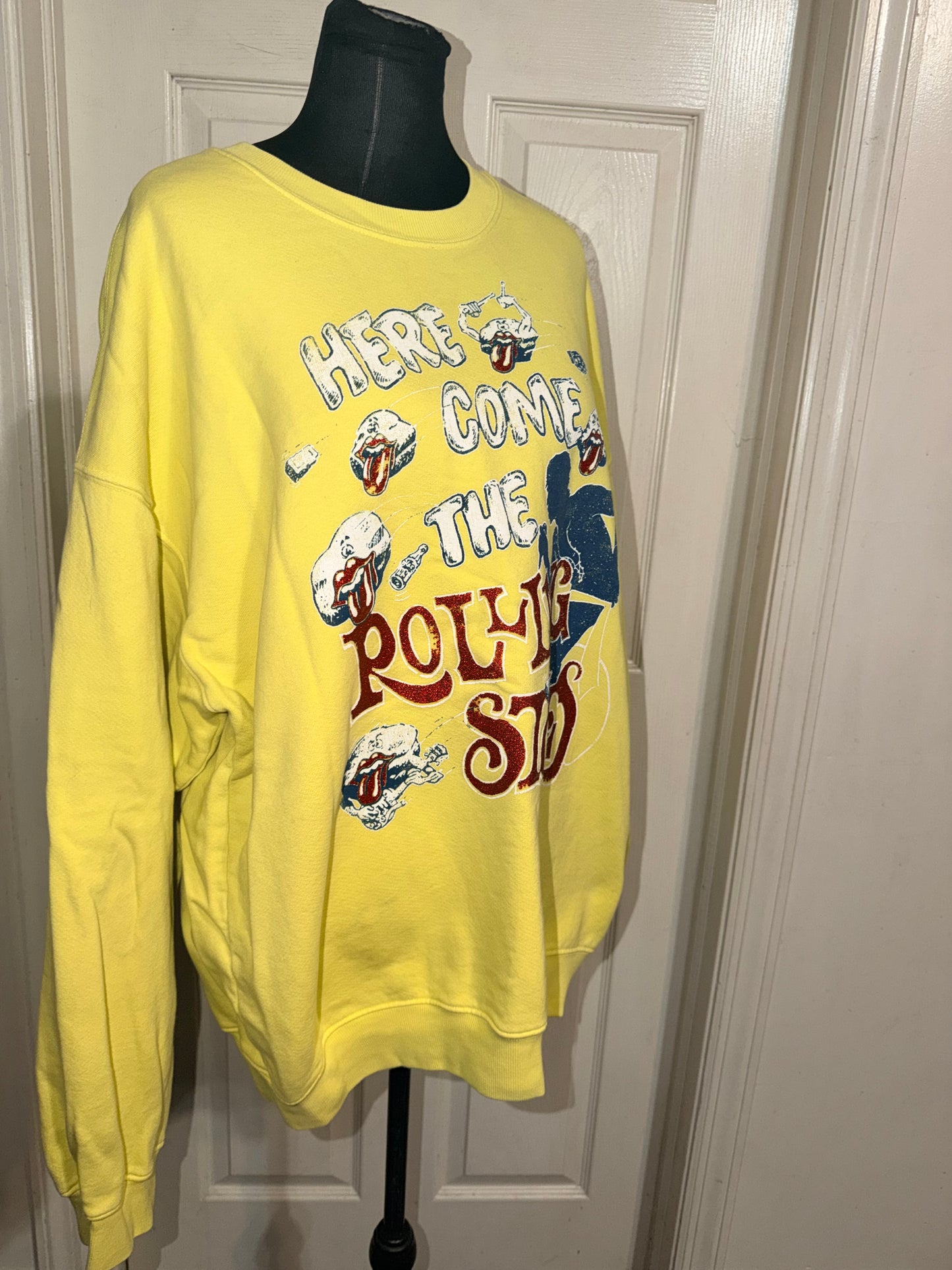The Rolling Stones Oversized Distressed Sweatshirt