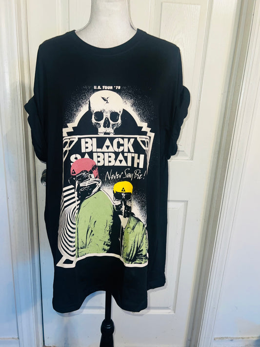 Black Sabbath Oversized Distressed Tee