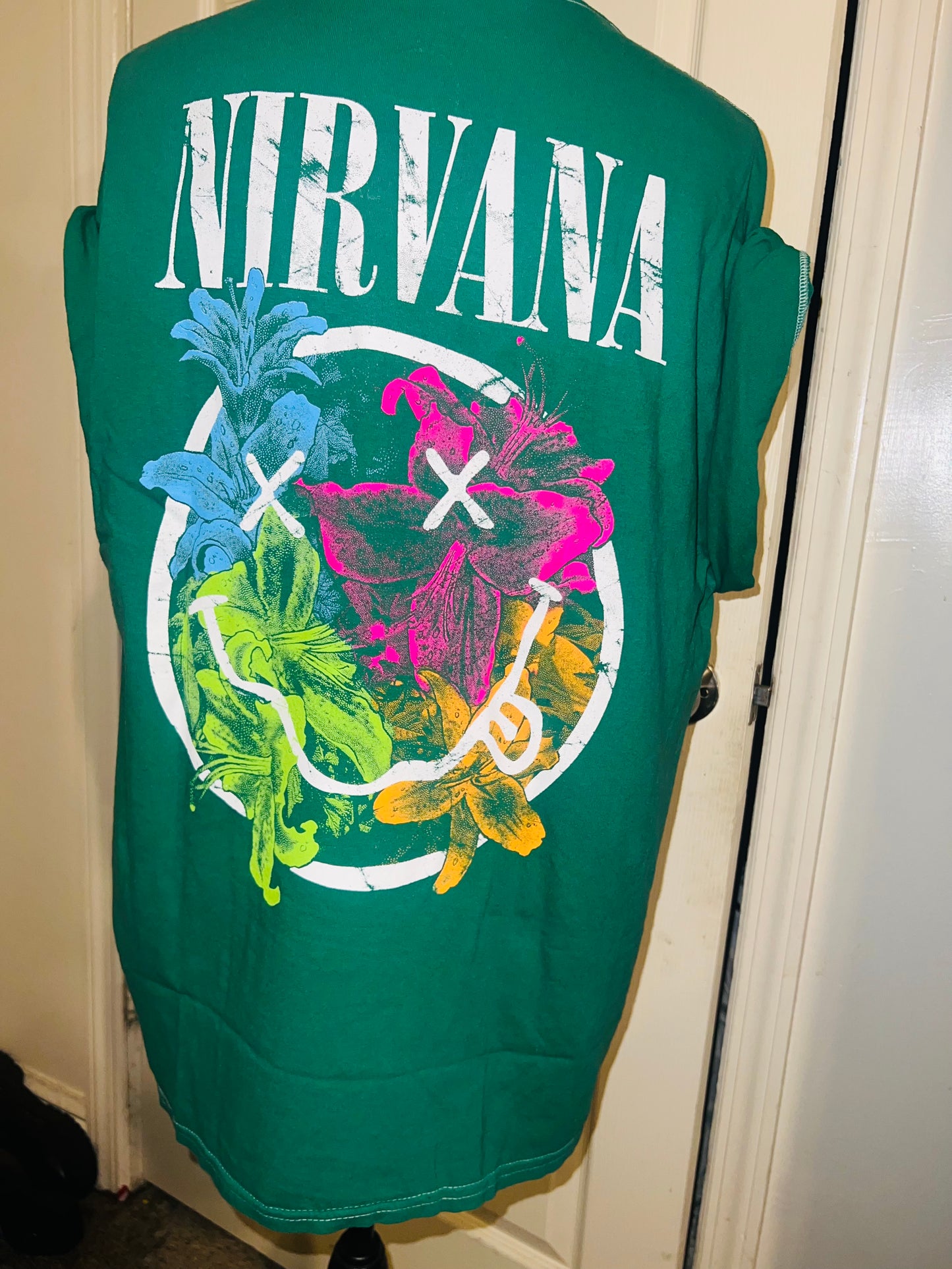 Nirvana Double Sided Oversized Distressed Tee