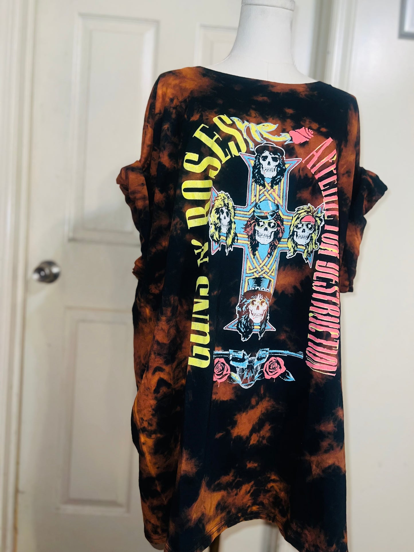 Guns N’ Roses Bleached Oversized Distressed Tee/Dress