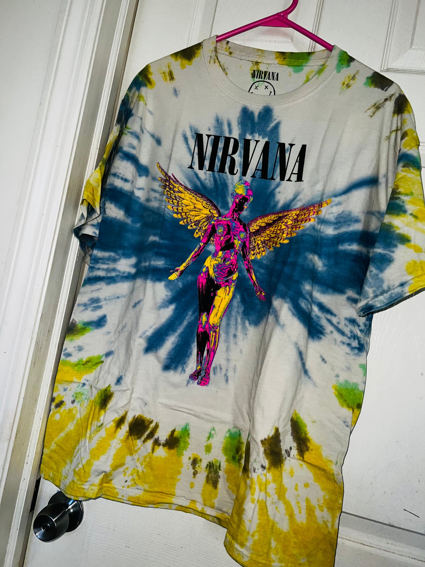 Nirvana Tie Die Oversized Distressed Tee