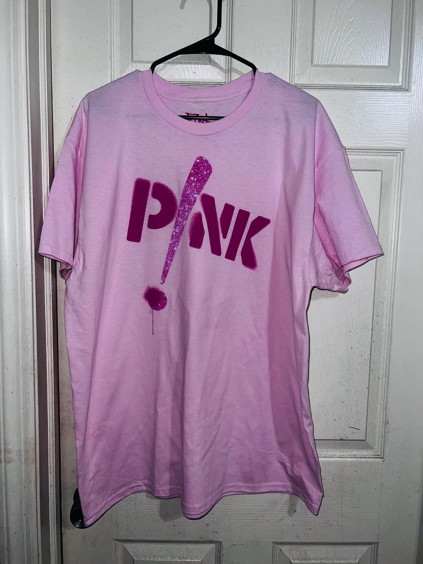 P!NK Double Sided Oversized Distressed Tee