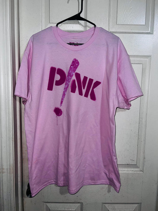 P!NK Double Sided Oversized Distressed Tee