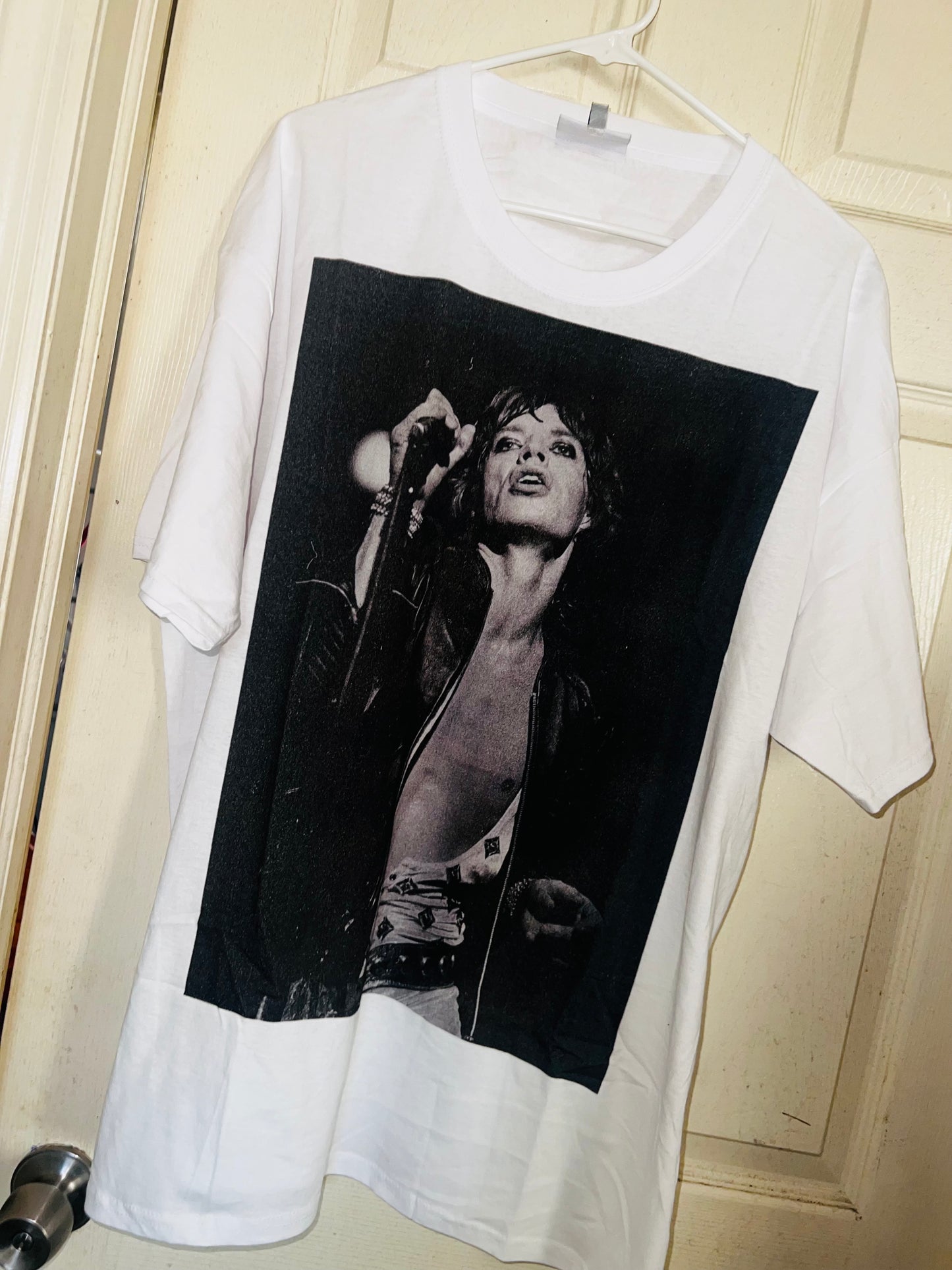 Mick Jagger Rolling Stones Oversized Distressed Tee