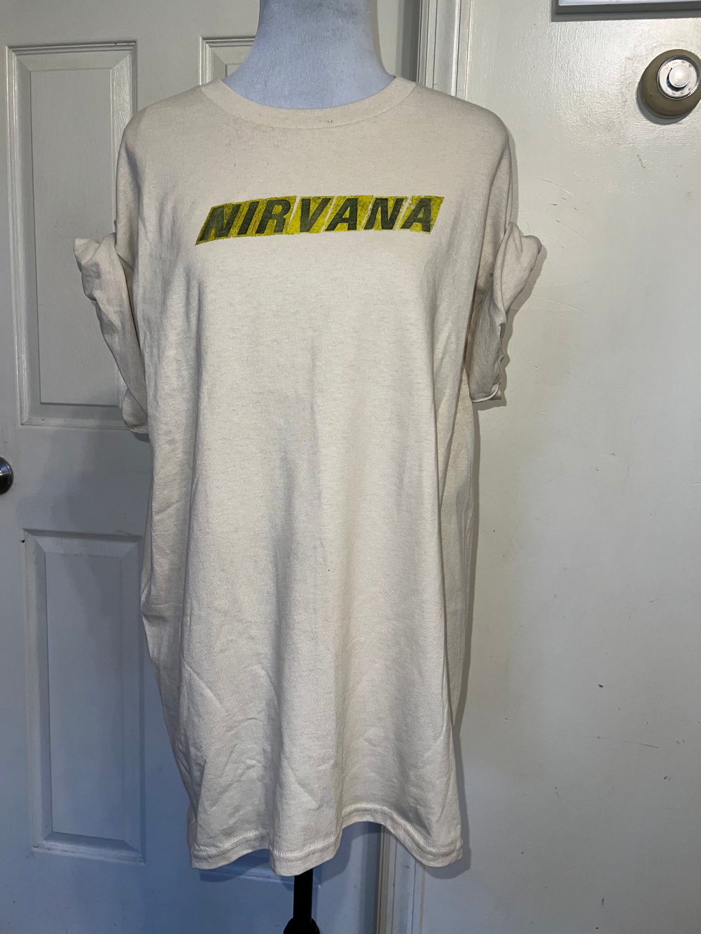 Nirvana Double Sided Oversized Distressed Tee