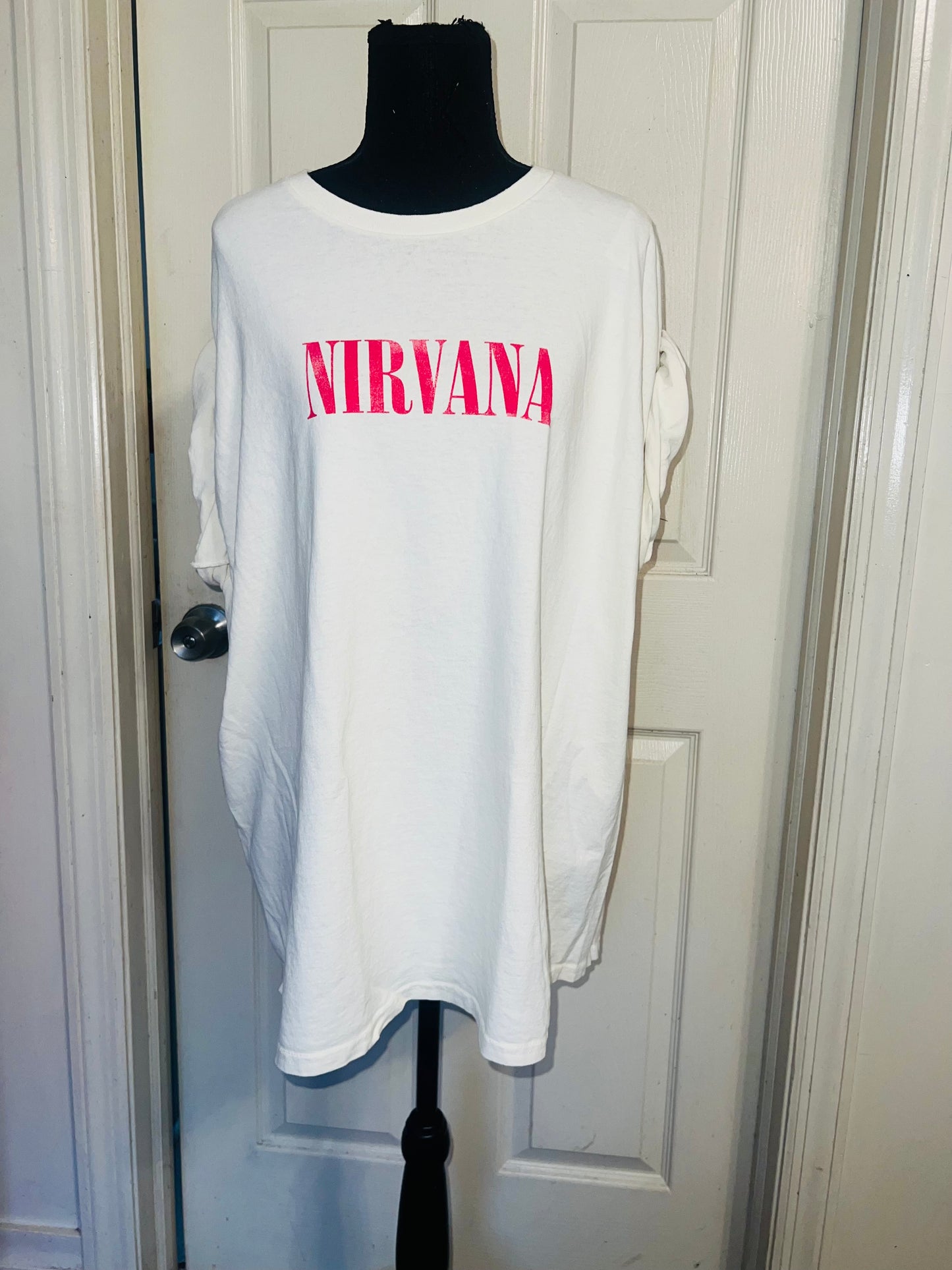 Nirvana Double Sided Oversized Distressed Tee