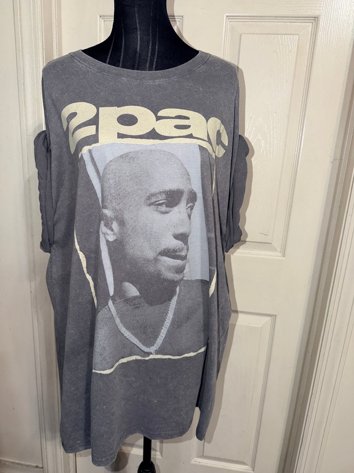 Tupac Double Sided Oversized Distressed Tee