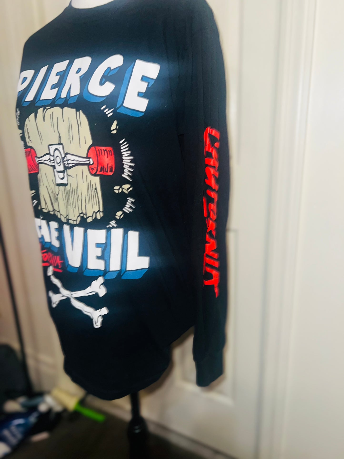 Pierce the Veil Oversized Distressed Long Sleeve Shirt