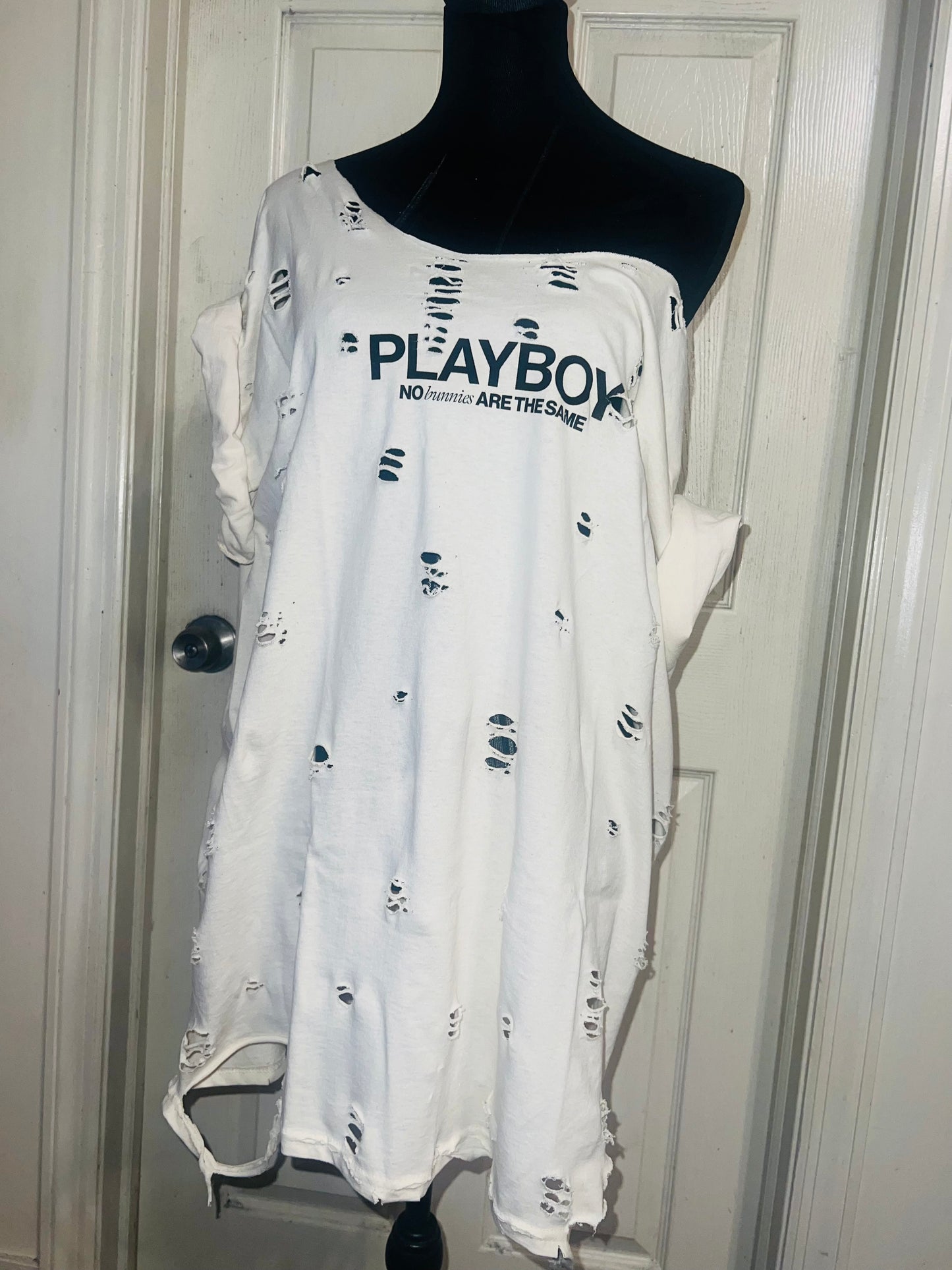 Playboy Double Sided Oversized Distressed Tee