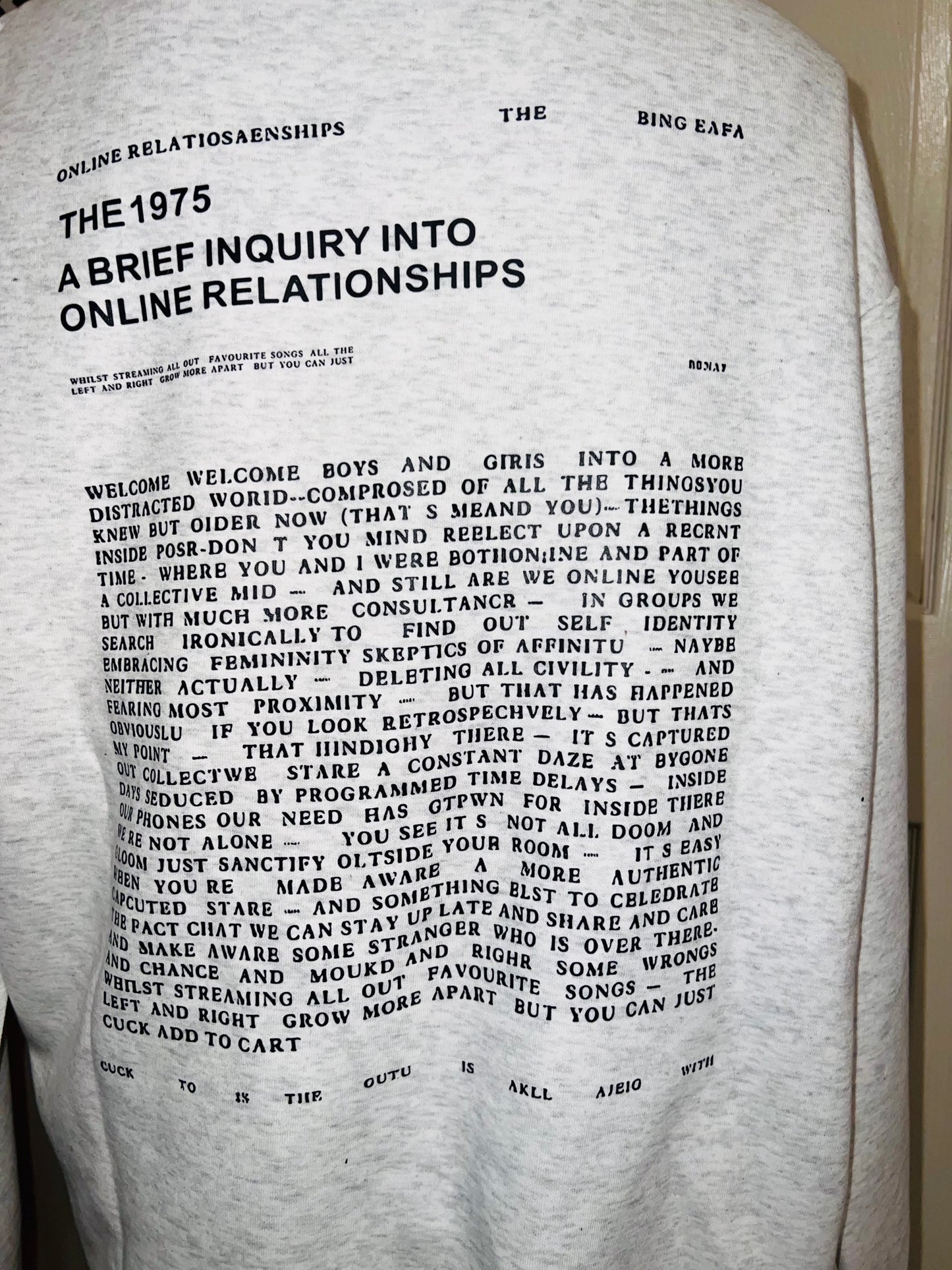 The 1975 ABIIOR Double Sided Oversized Distressed Sweatshirt