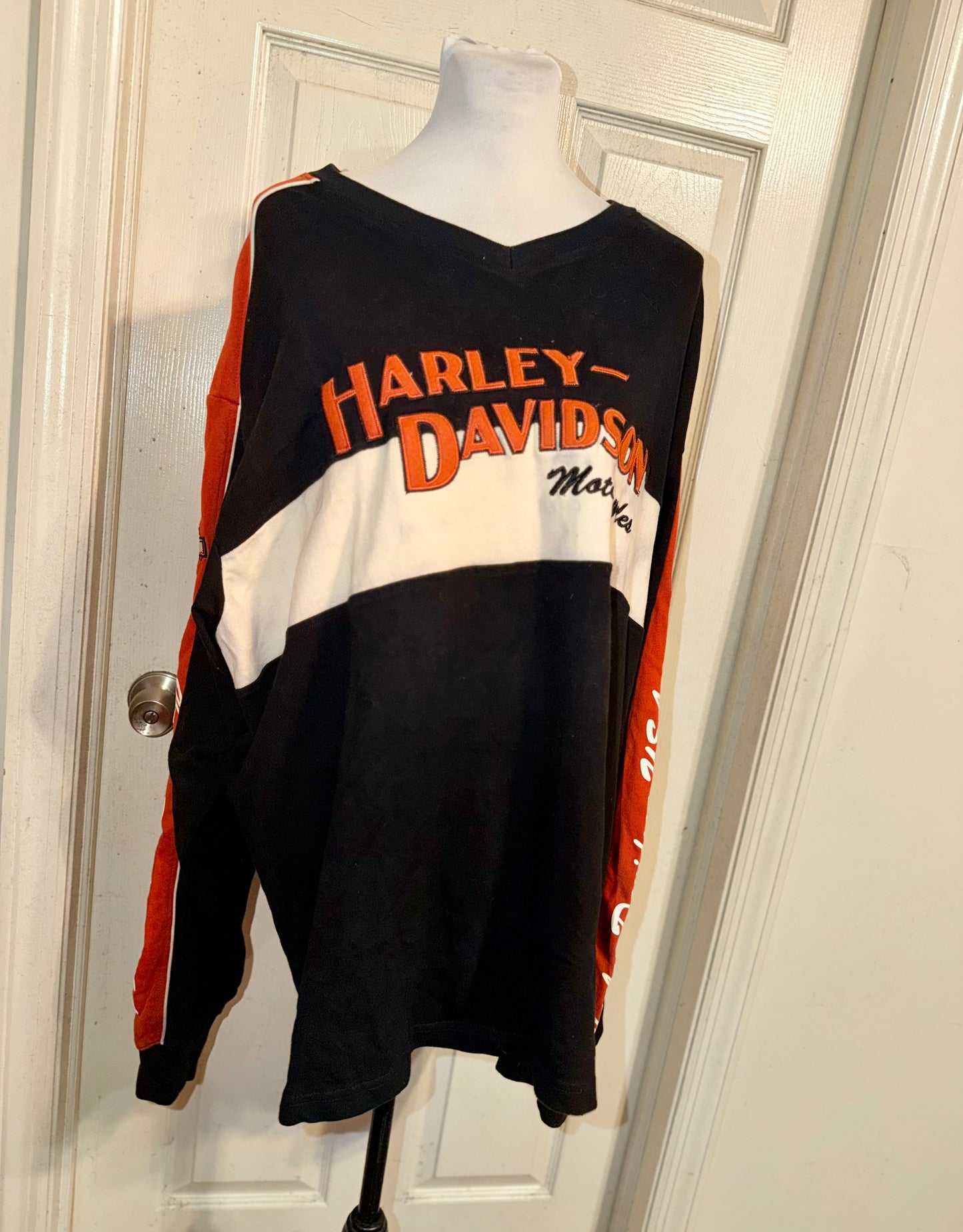 Harley Davidson Double Sided Oversized Distressed Vintage Jersey Sweatshirt