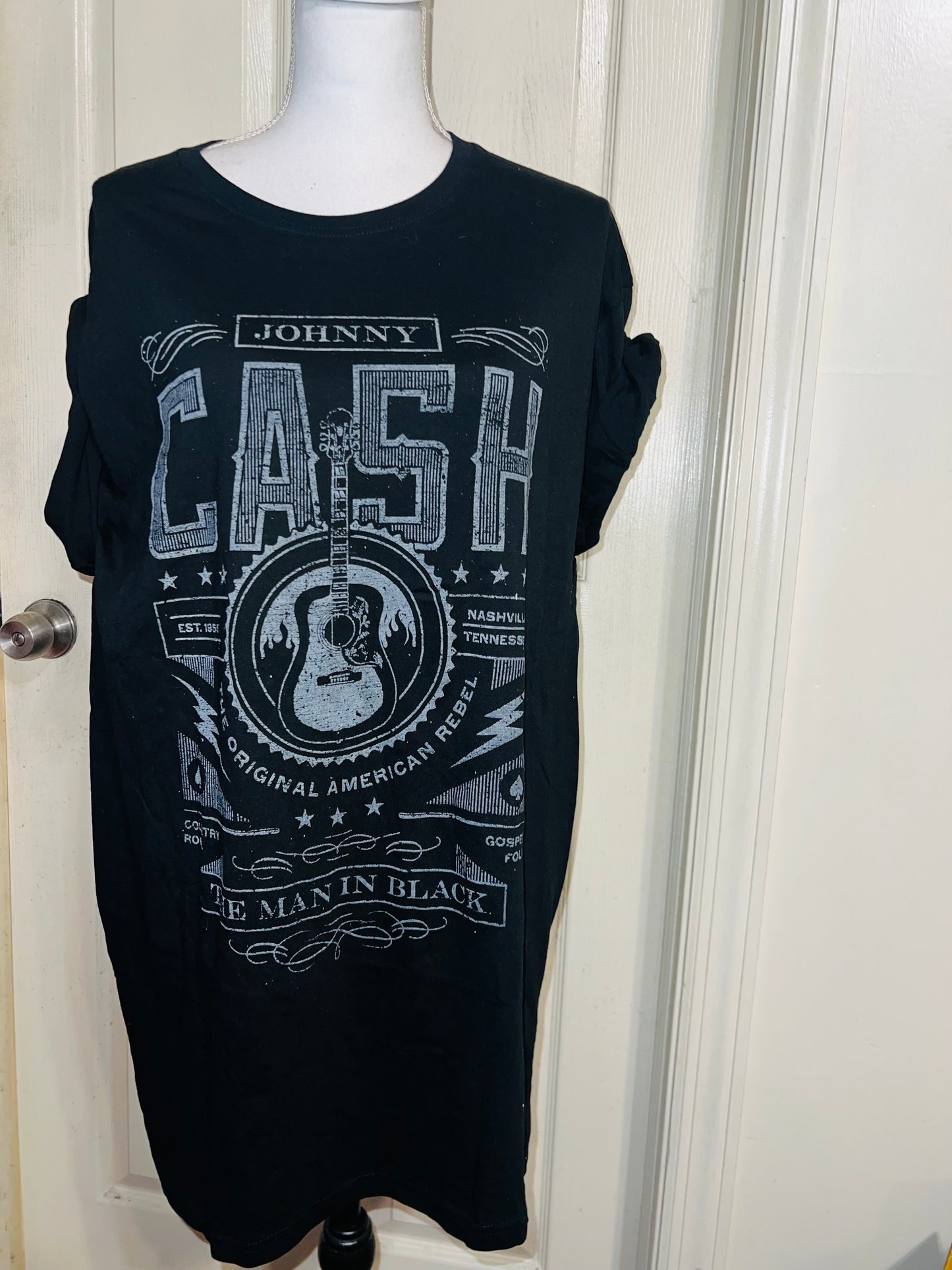 Johnny Cash Distressed Oversized Tee