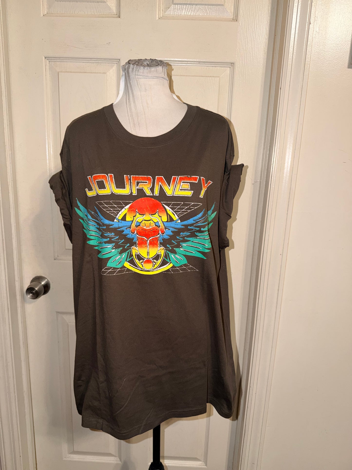 Journey Double Sided Oversized Distressed Tee