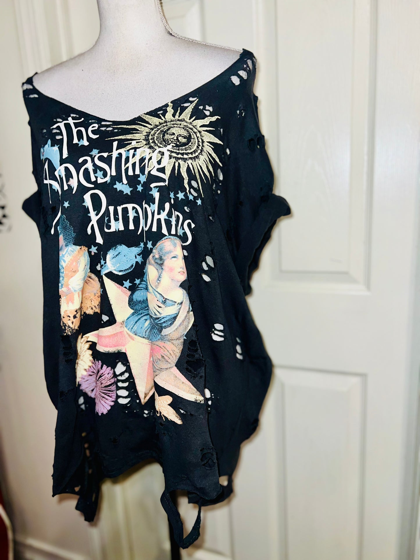 Smashing Pumpkins Double Sided Oversized Distressed Tee