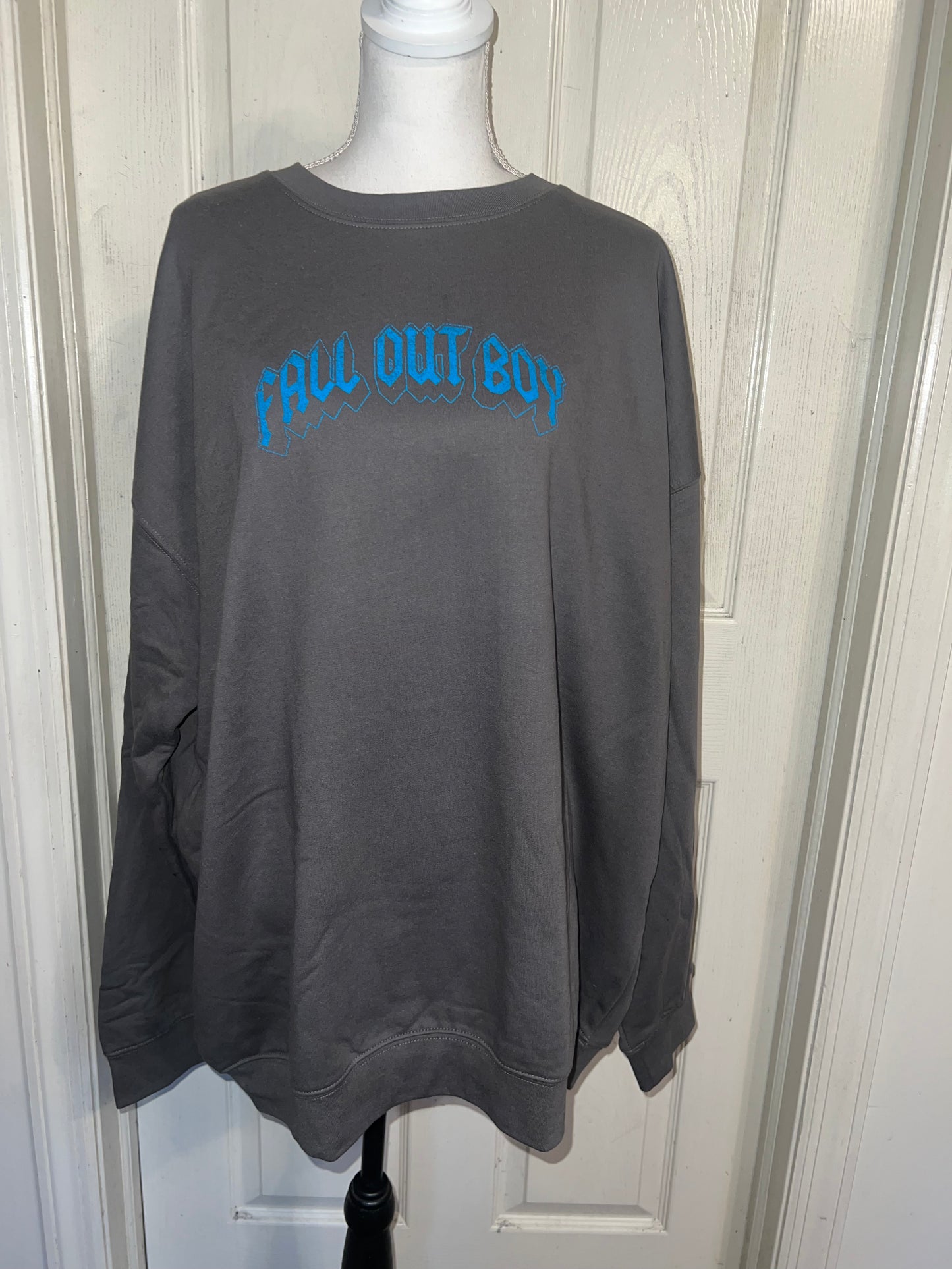 Fall Out Boy Double Sided Oversized Distressed Sweatshirt