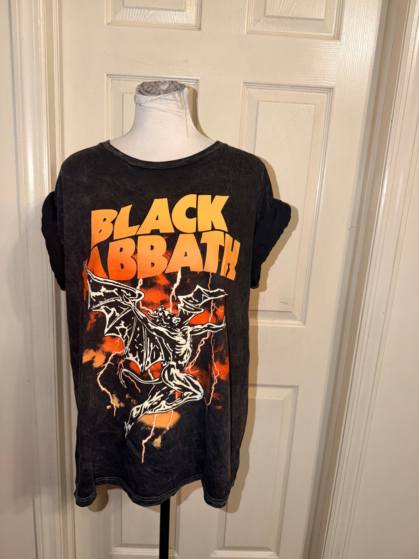 Black Sabbath Double Sided Oversized Distressed Tee