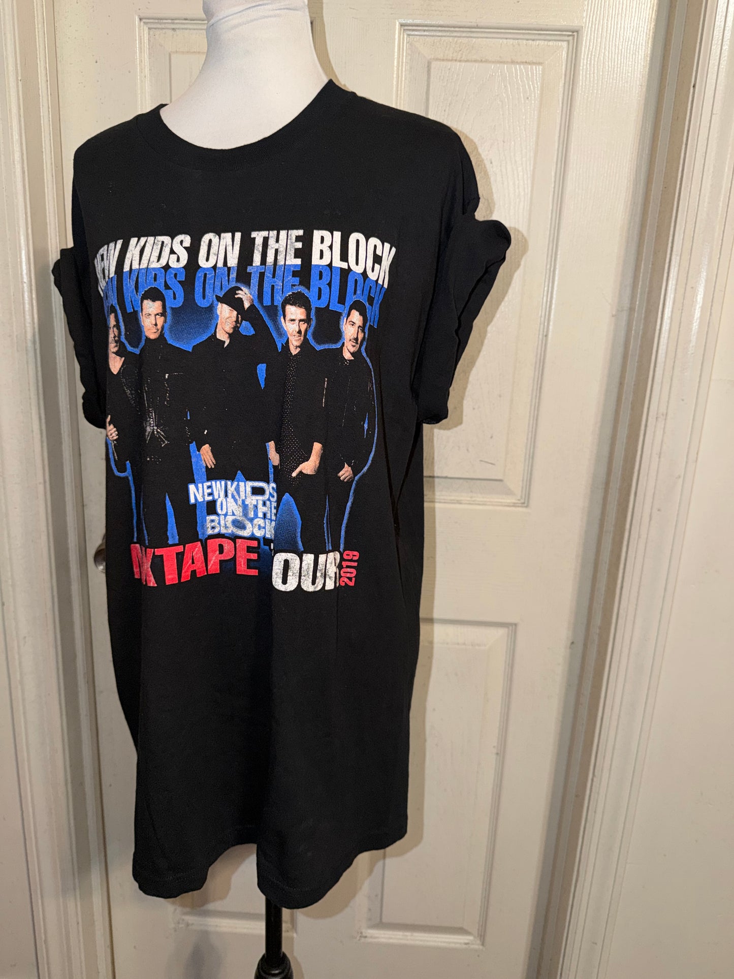 New Kids on the Block Double Sided Oversized Distressed Tee