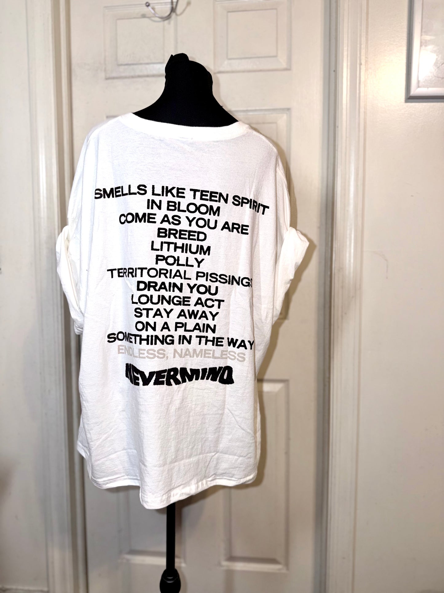 Nirvana Double Sided Oversized Distressed Tee