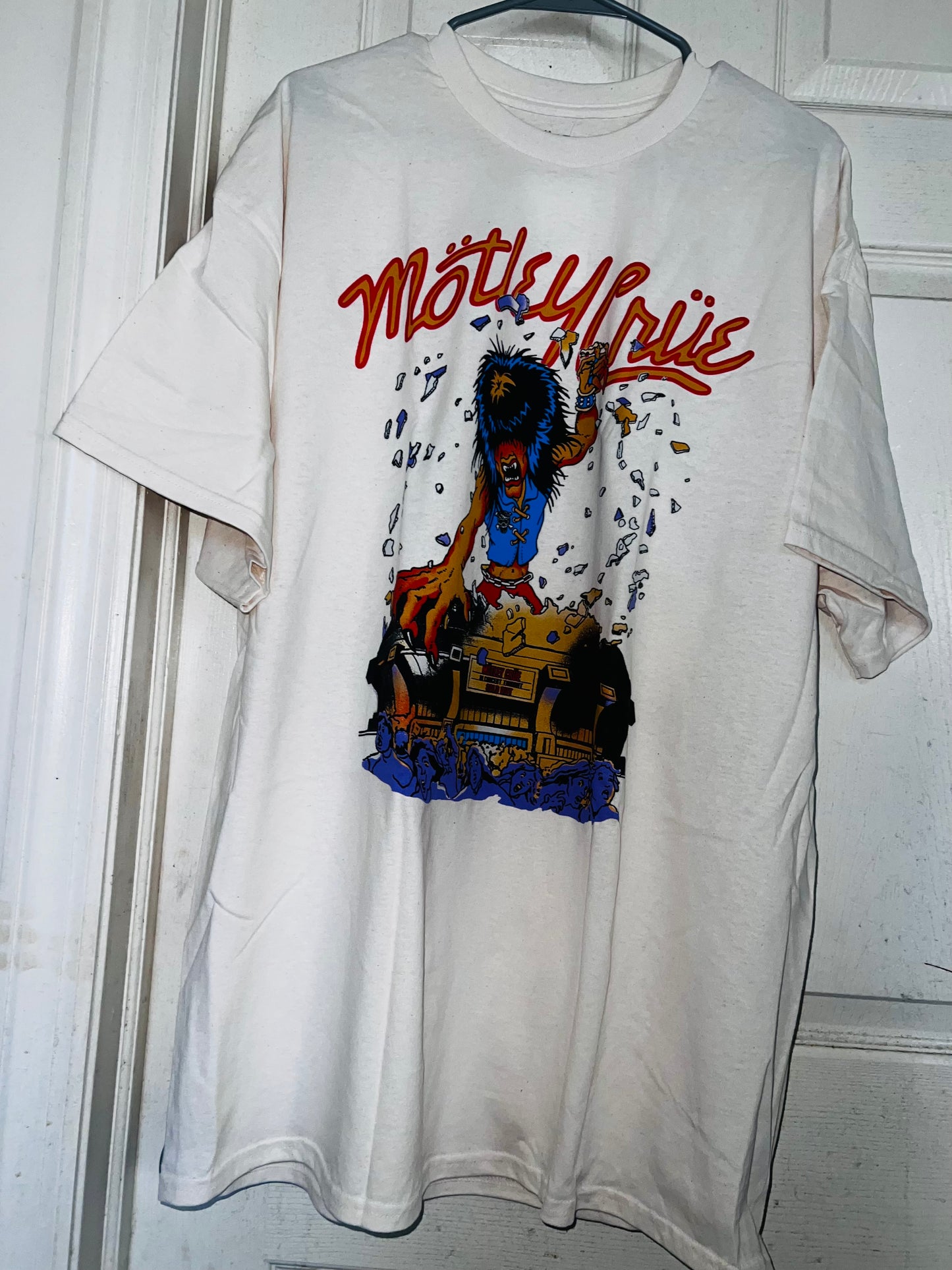 Motley Crue Tour Double Sided  Oversized Distressed Tee