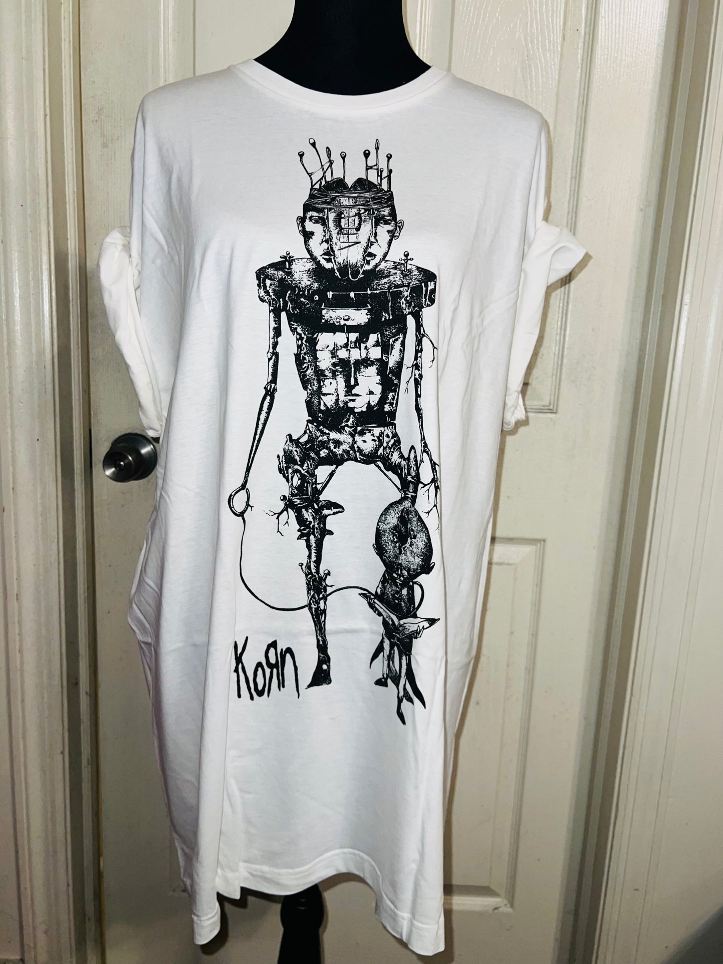 Korn Robot Oversized Distressed T-Shirt