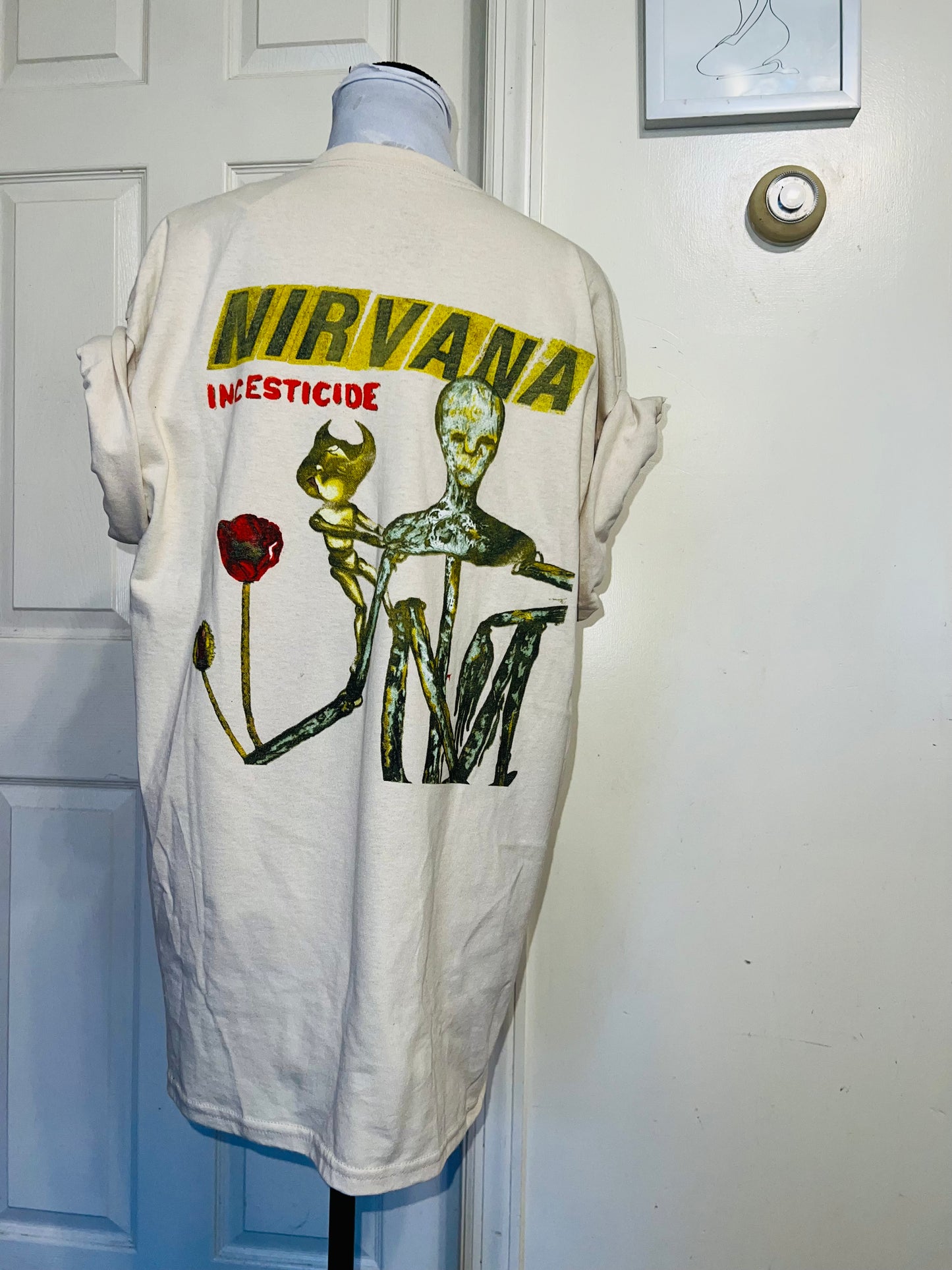 Nirvana Double Sided Oversized Distressed Tee