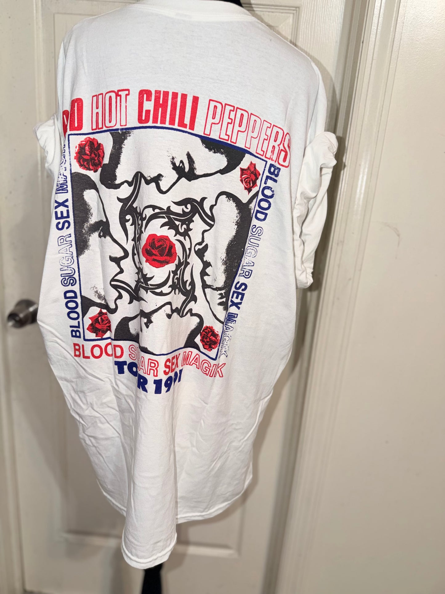 Red Hot Chili Peppers Double Sided Oversized Distressed Tee