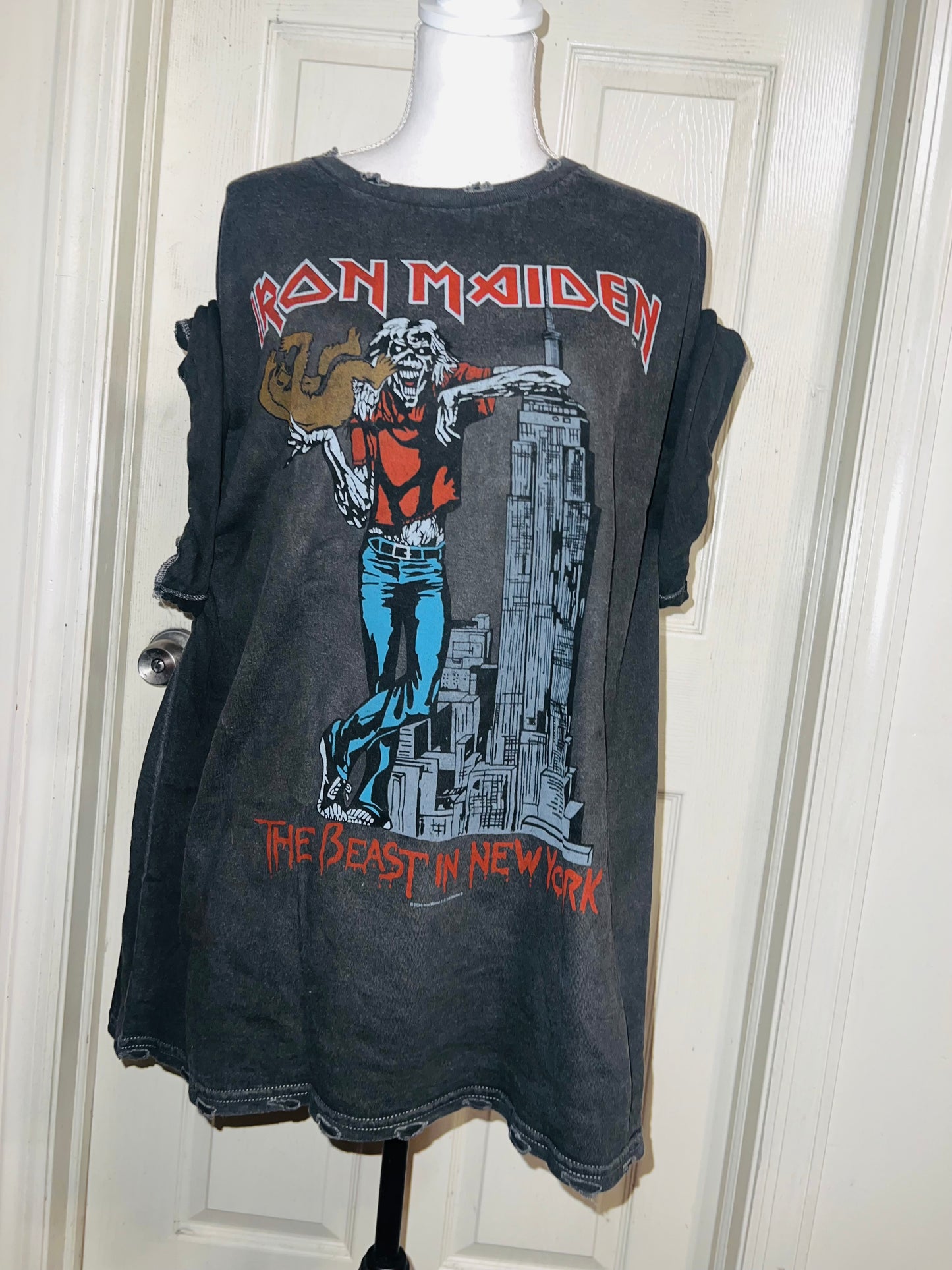 Iron Maiden Double Sided Oversized Distressed Tee