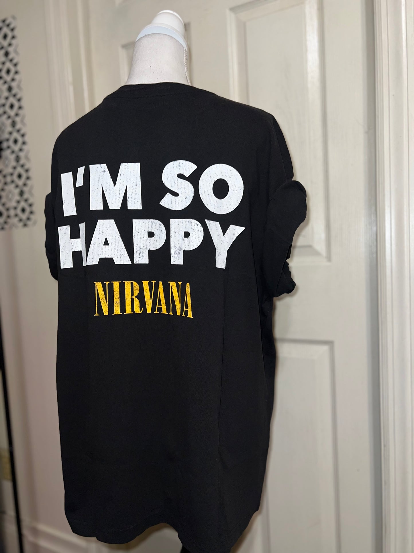 Nirvana Double Sided Oversized Distressed Tee