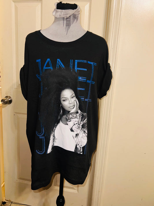 Janet Jackson Oversized Distressed Tee