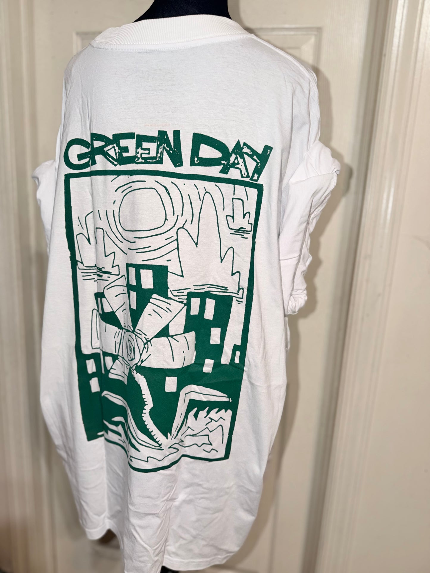 Green Day Double Sided Oversized Distressed Tee