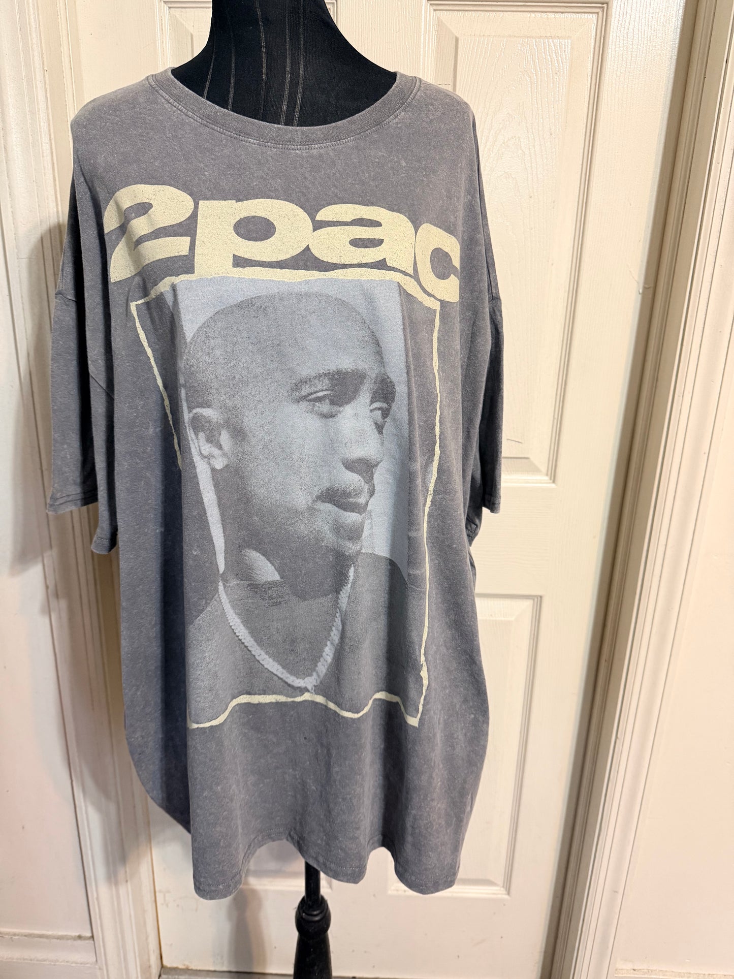 Tupac Double Sided Oversized Distressed Tee