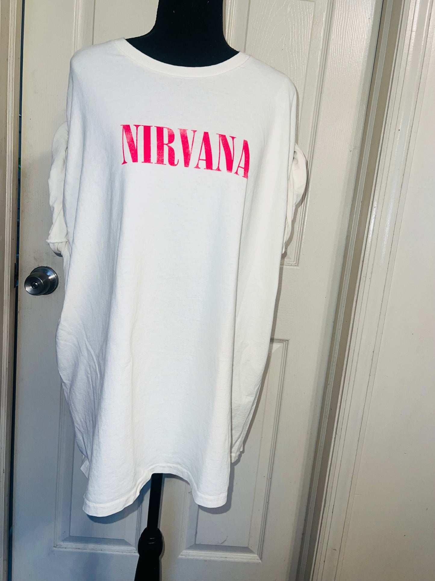 Nirvana Double Sided Oversized Distressed Tee