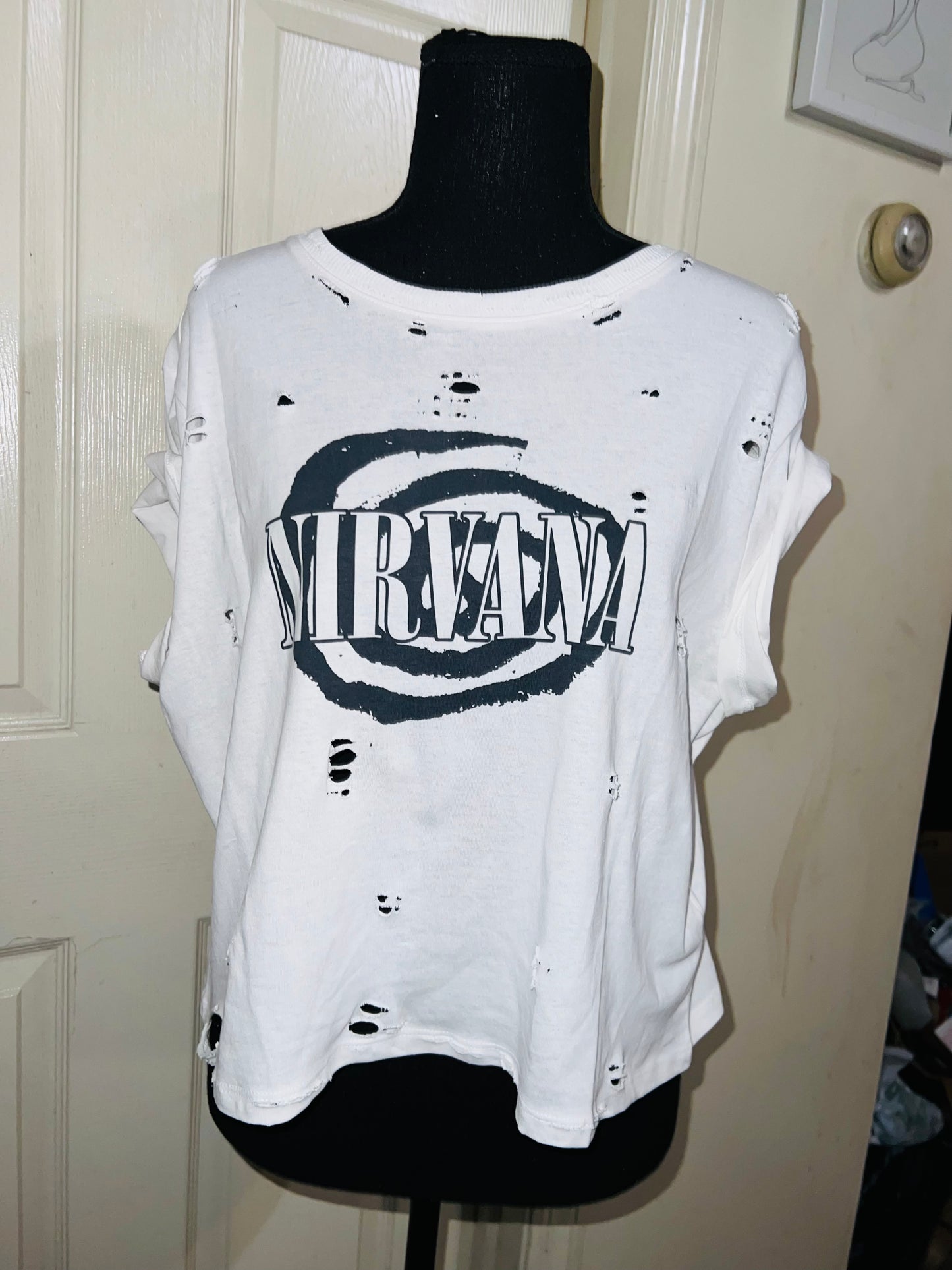 Nirvana Oversized Distressed Baby Tee